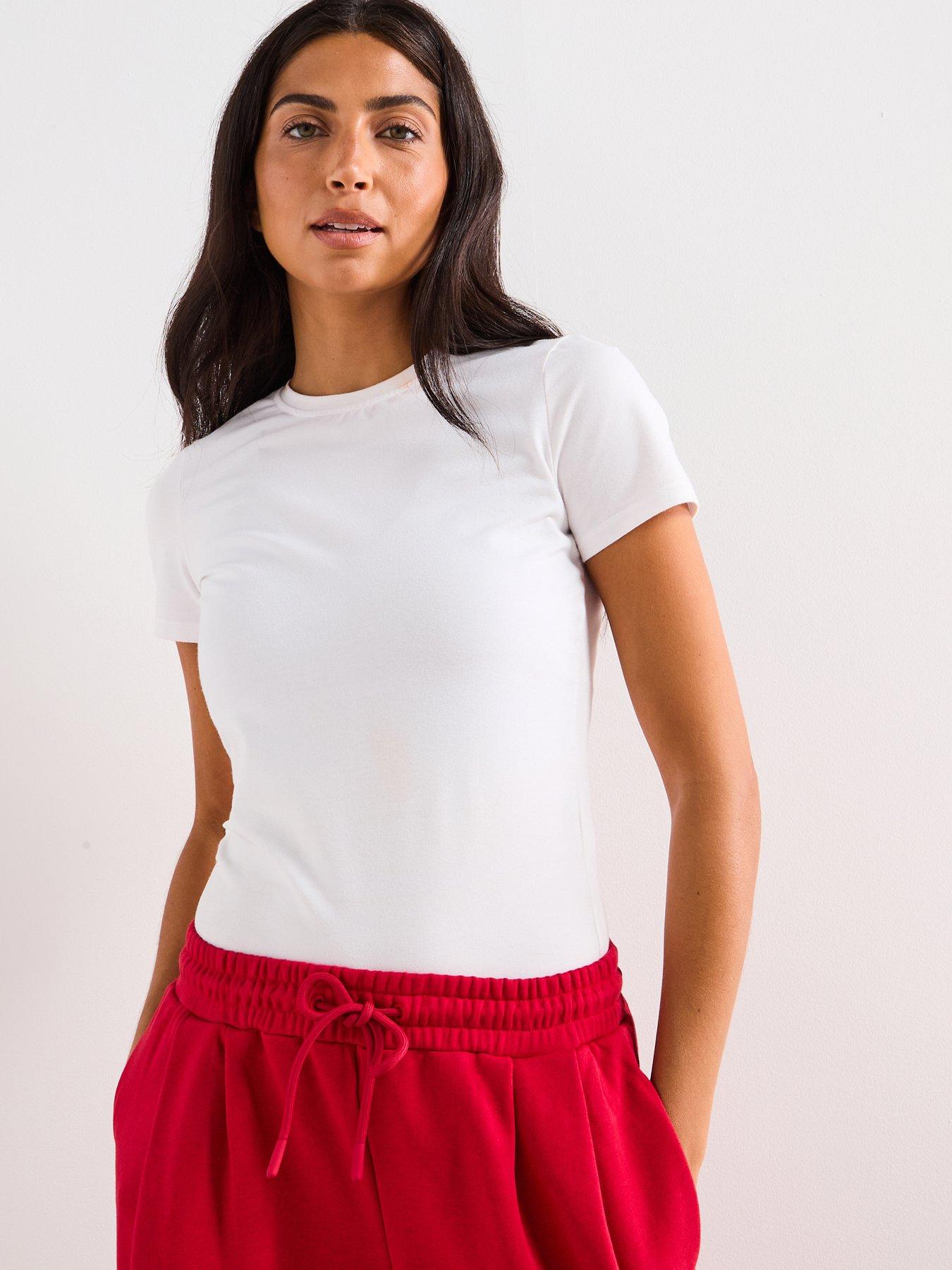 Sweaty Betty Womens Training Essential Sculpt Short Sleeve Top, White, Size L, Women