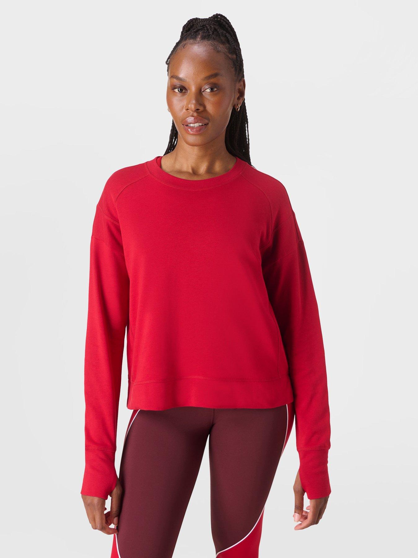 undefined Womens Training After Class Crop Sweatshirt - Red