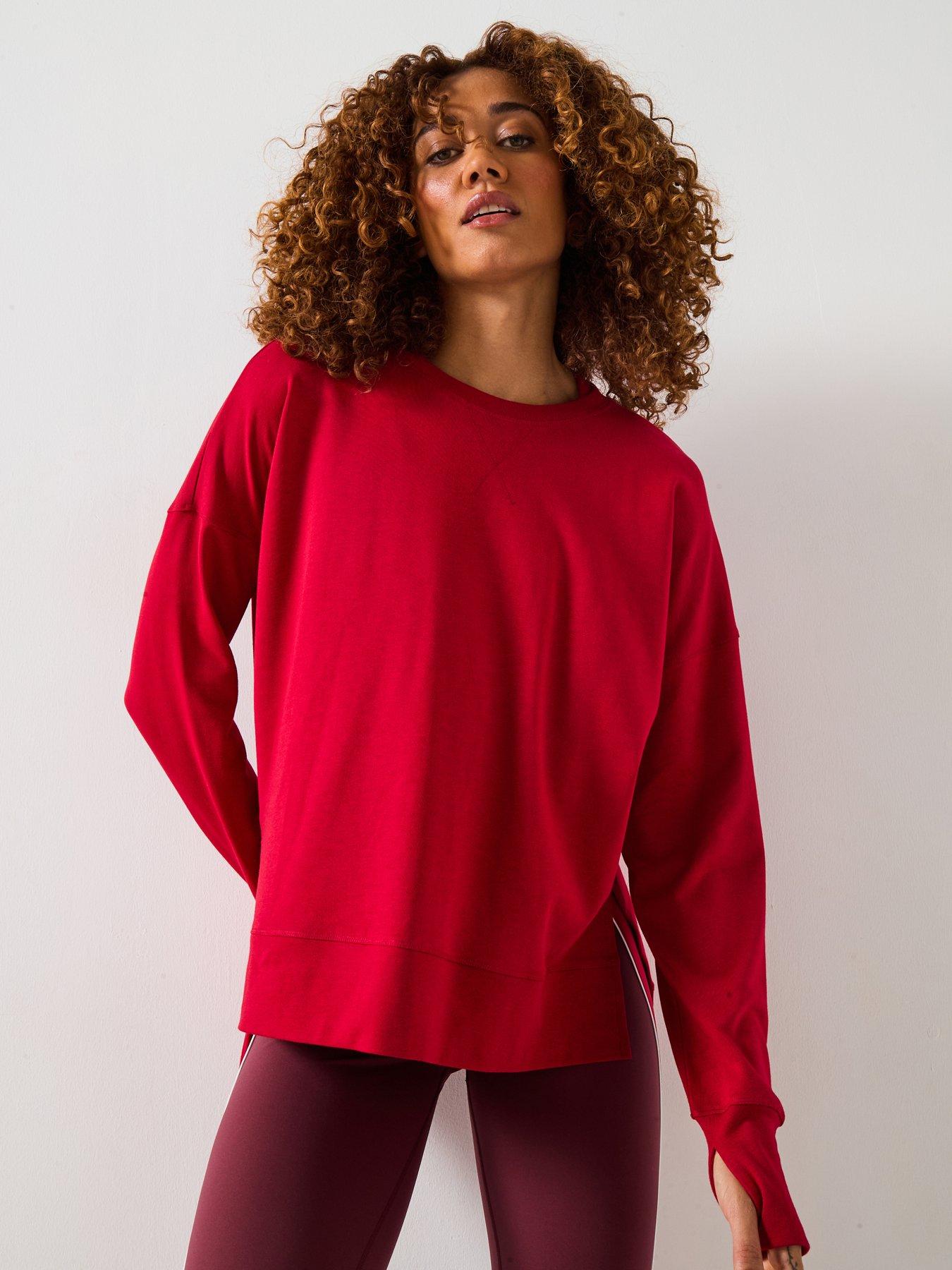 undefined Womens Training After Class Longline Sweatshirt - Red