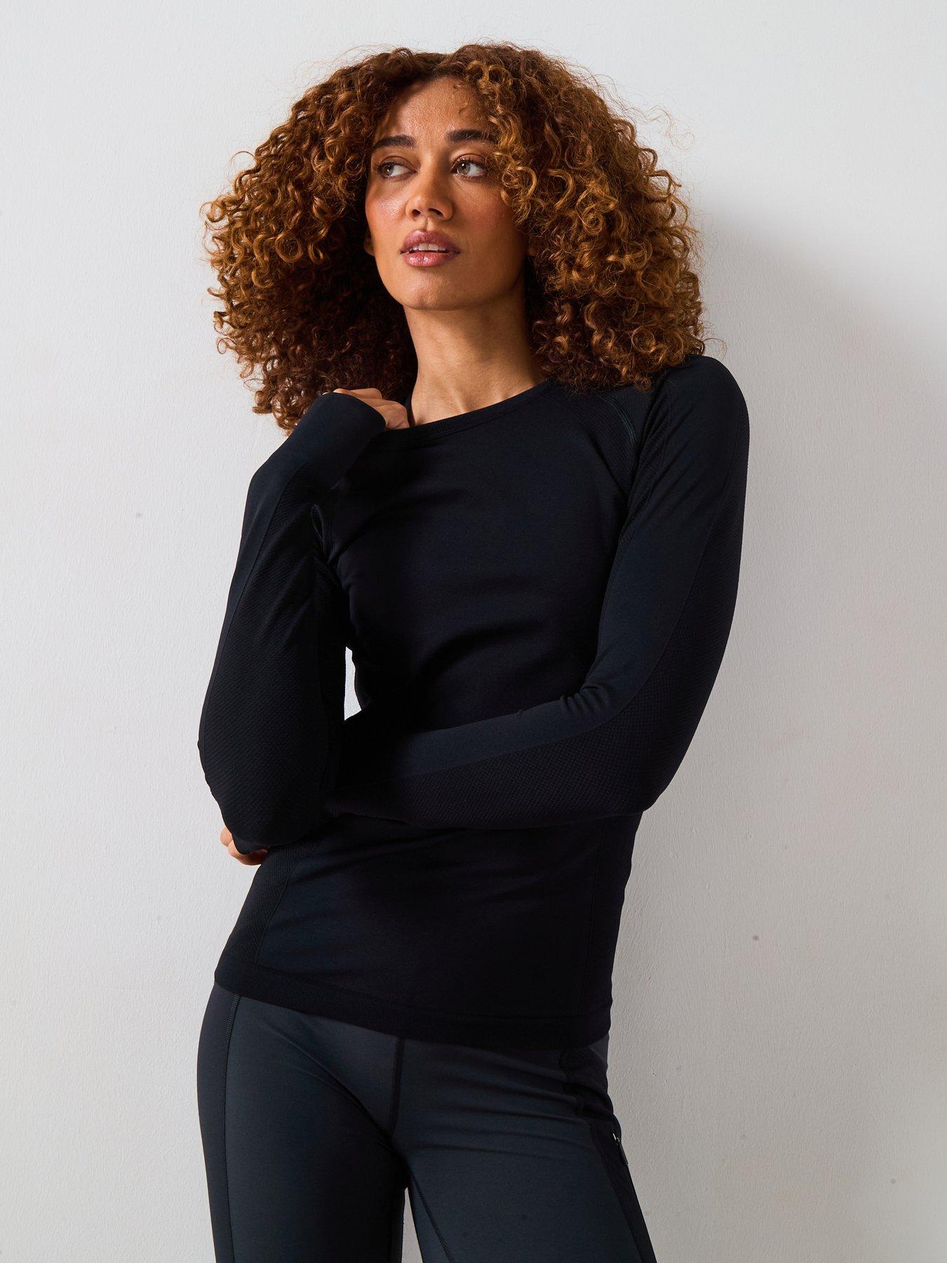 Sweaty Betty Womens Training Athlete Seamless Workout Long Sleeve Top - Black