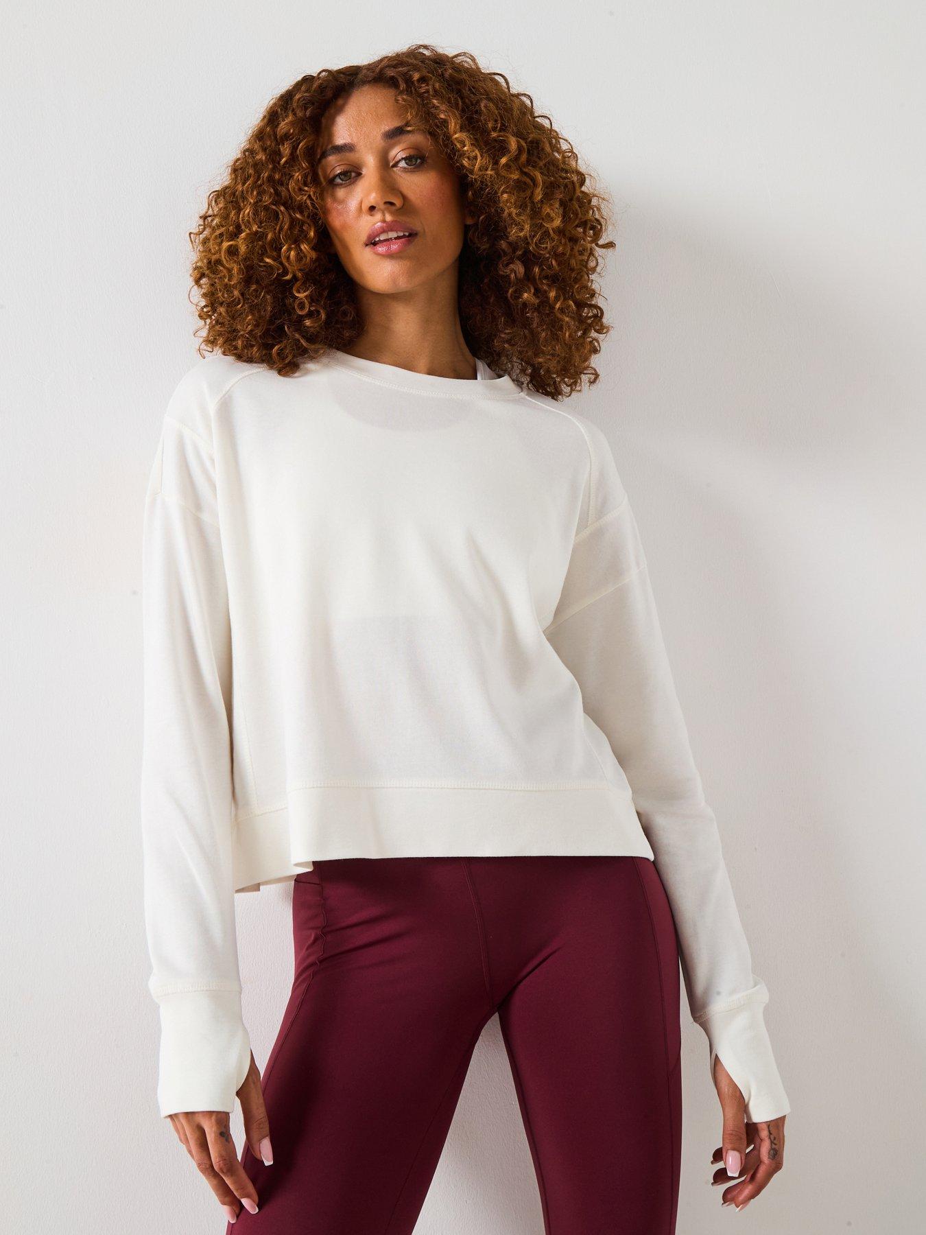Sweaty Betty Womens Training After Class Crop Sweatshirt - White