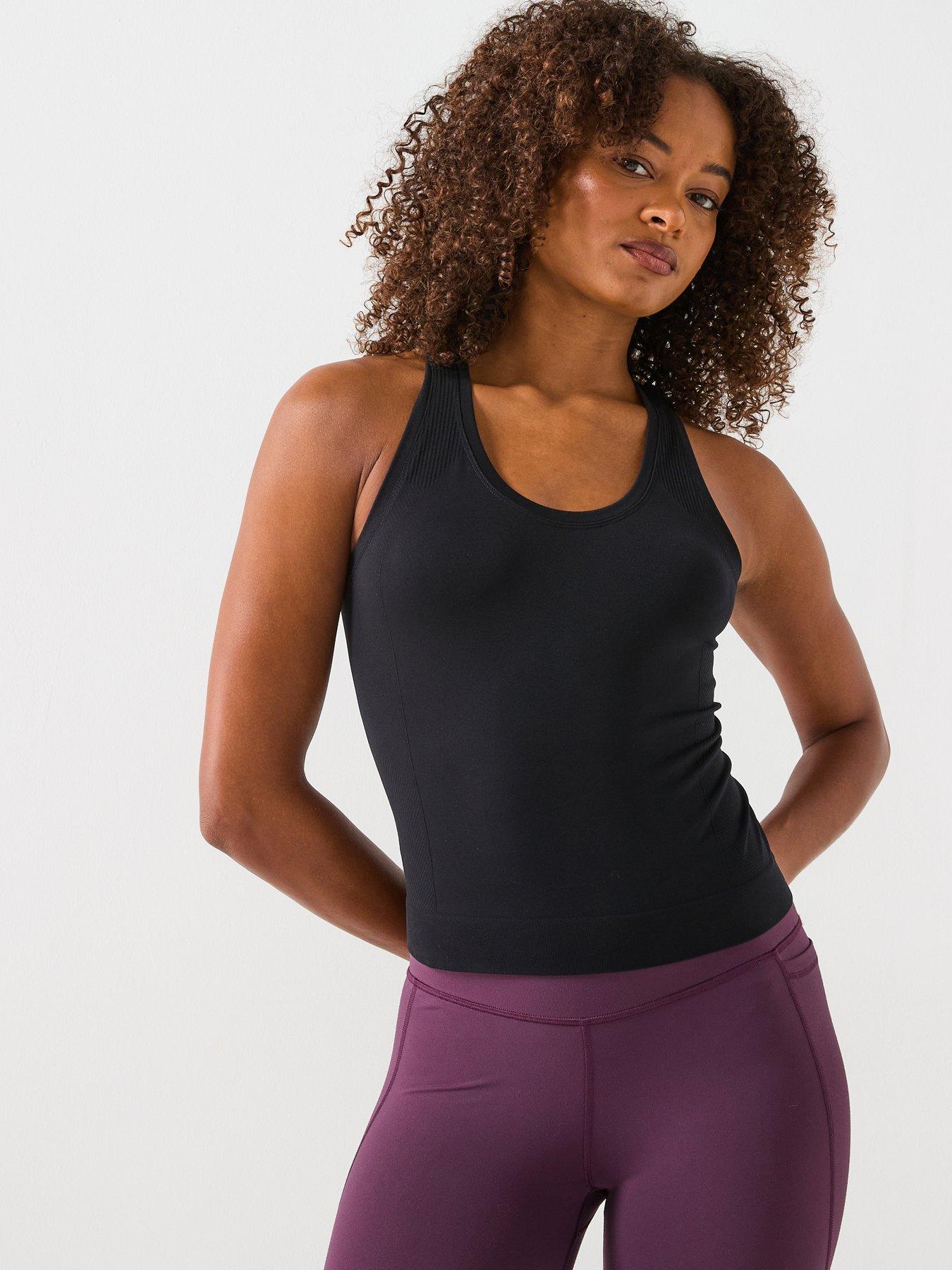 Sweaty Betty Womens Training Athlete Crop Seamless Workout Tank Top - Black