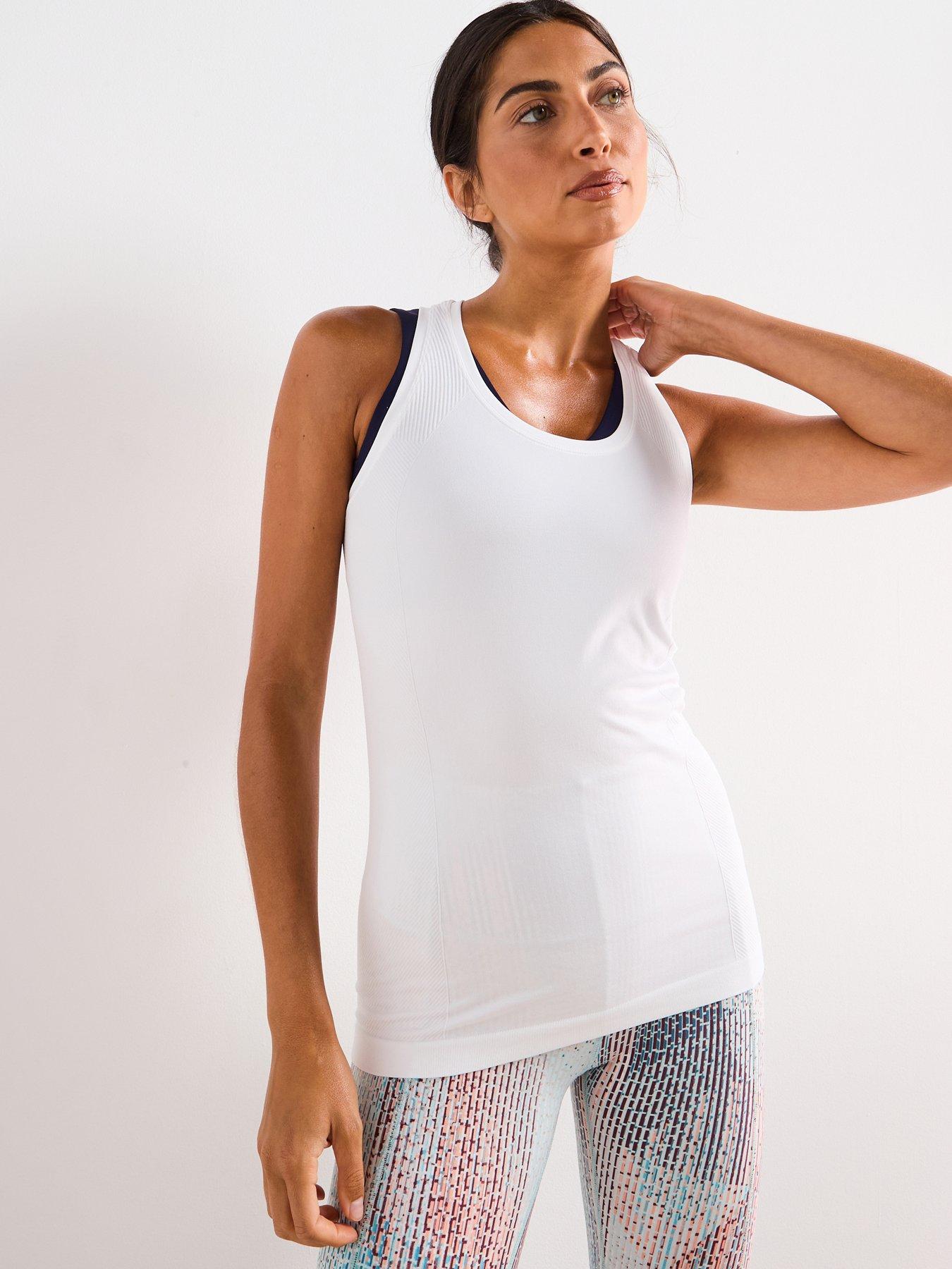 undefined Womens Training Athlete Seamless Workout Tank Top - White