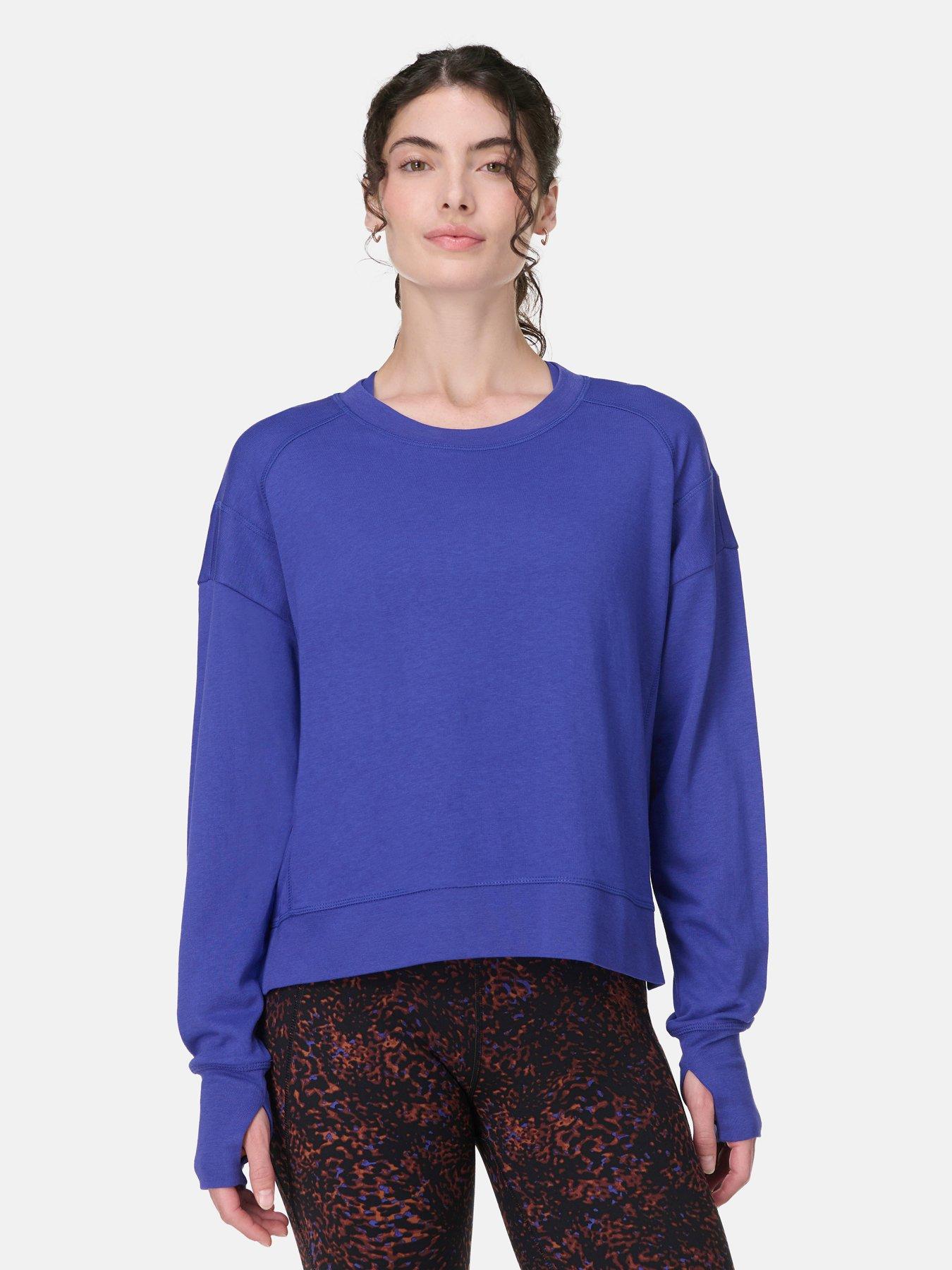 undefined Womens Training After Class Crop Sweatshirt - Blue