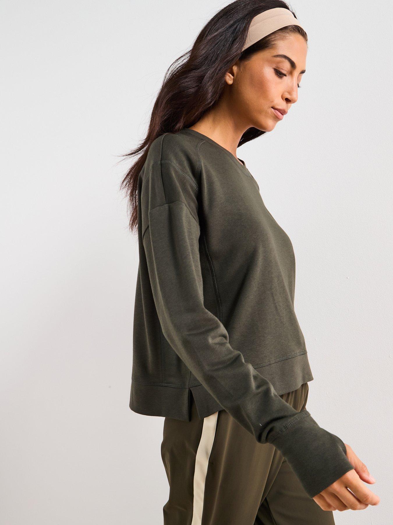 undefined Womens Training After Class Crop Sweatshirt - Green