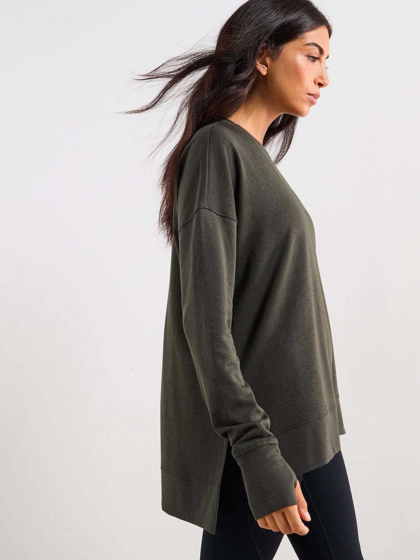 undefined Womens Training After Class Longline Sweatshirt - Green