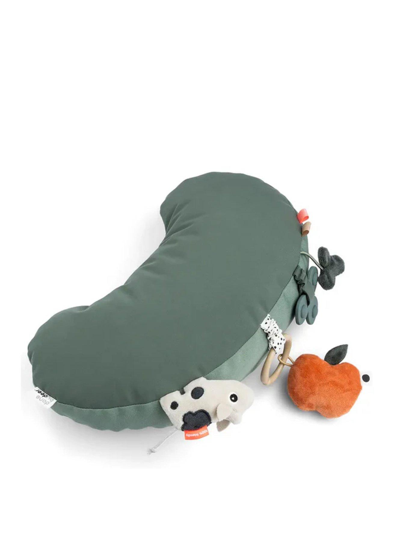 Image 2 of 4 of Done by Deer Tummy time activity pillow Tiny farm Green