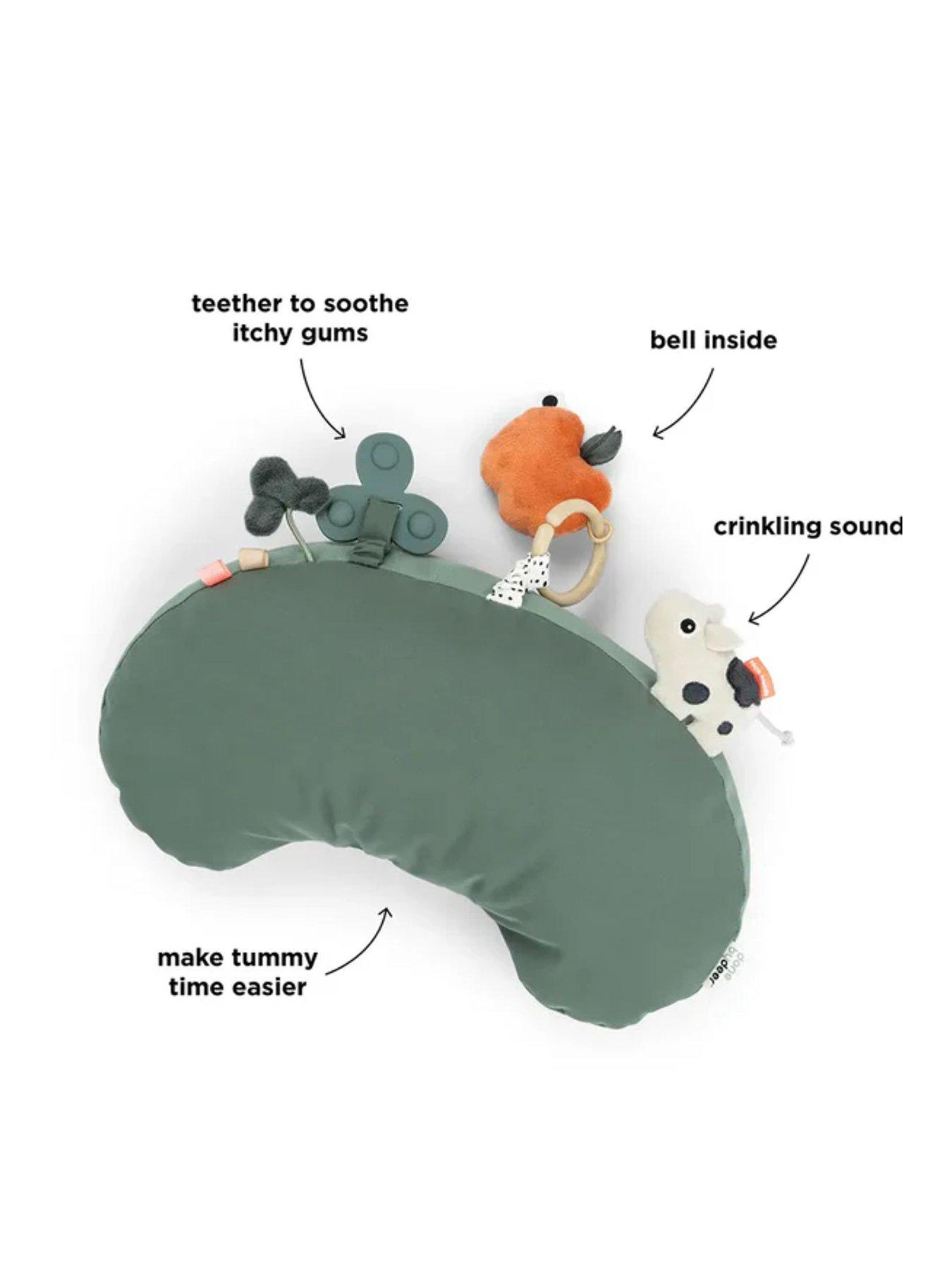 Image 3 of 4 of Done by Deer Tummy time activity pillow Tiny farm Green