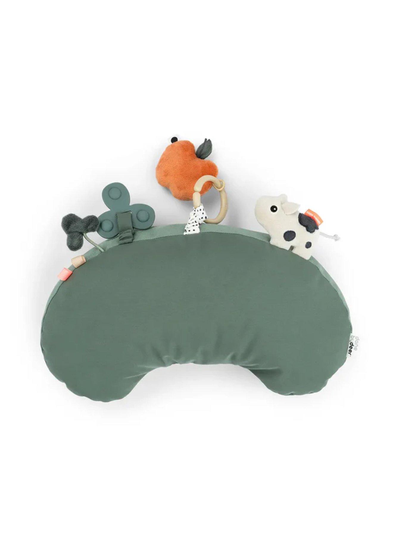 Image 4 of 4 of Done by Deer Tummy time activity pillow Tiny farm Green
