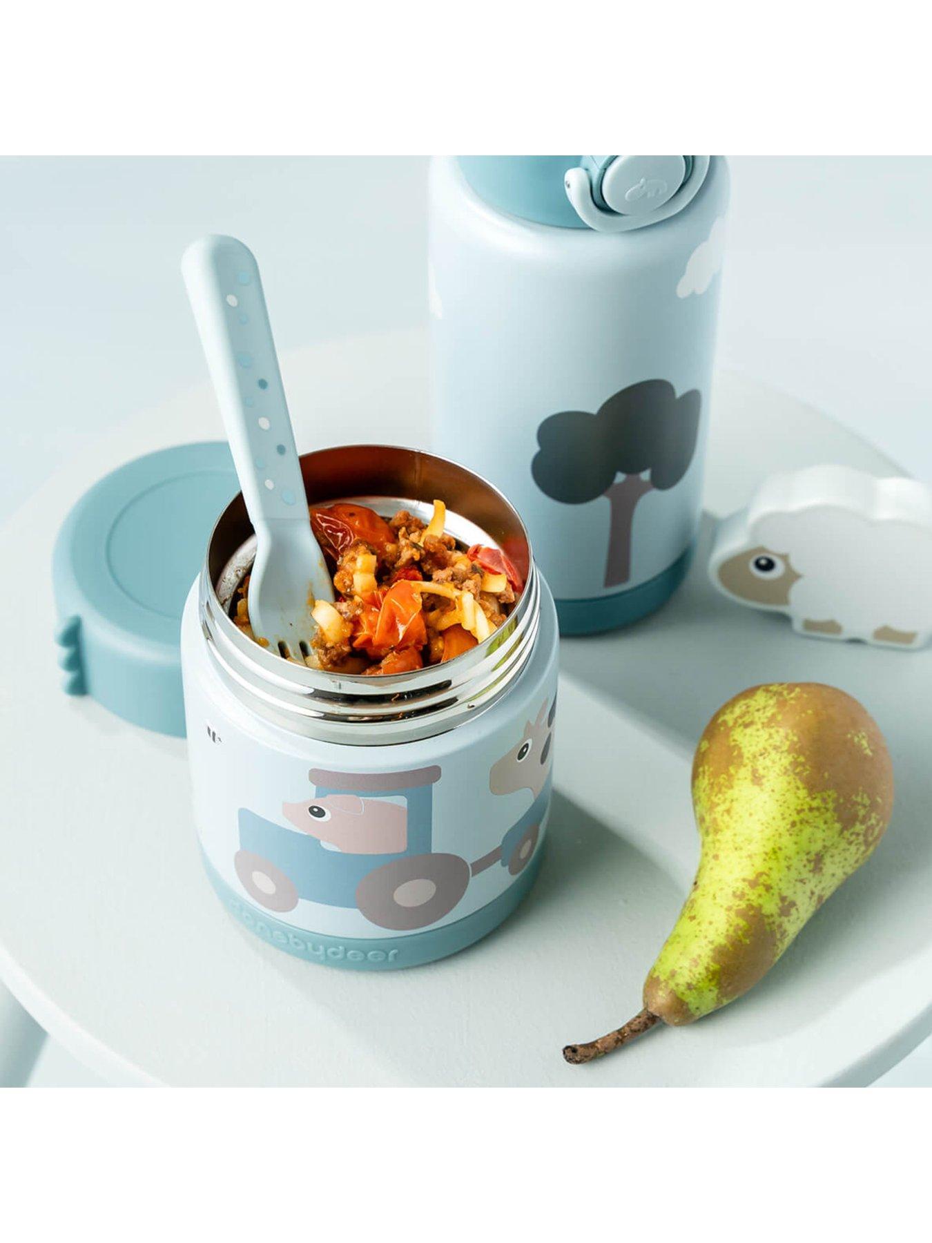 Done by Deer Insulated food jar Tiny farm Blue 300 ml