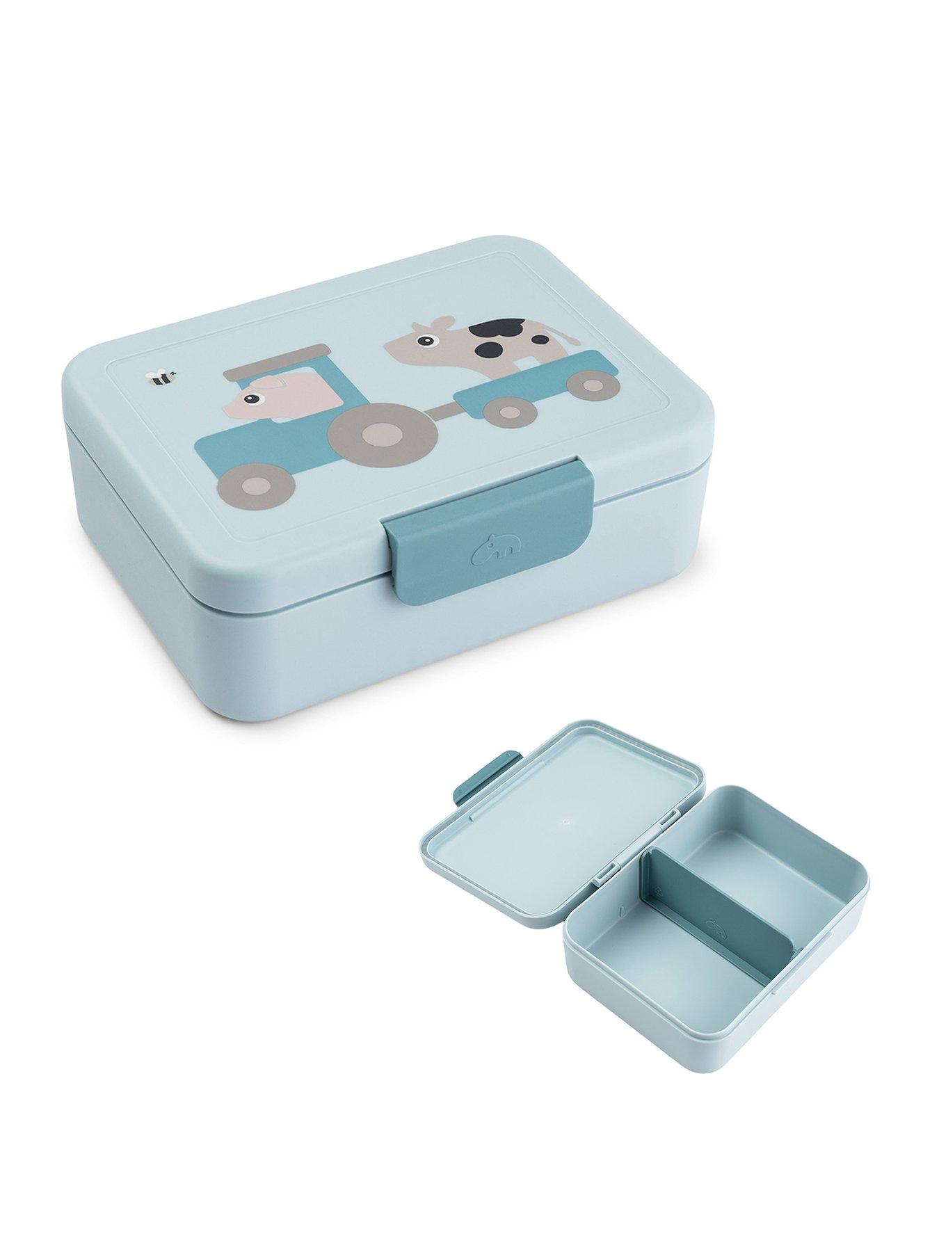 Image 2 of 4 of Done by Deer Lunch box w/divider Tiny farm Blue