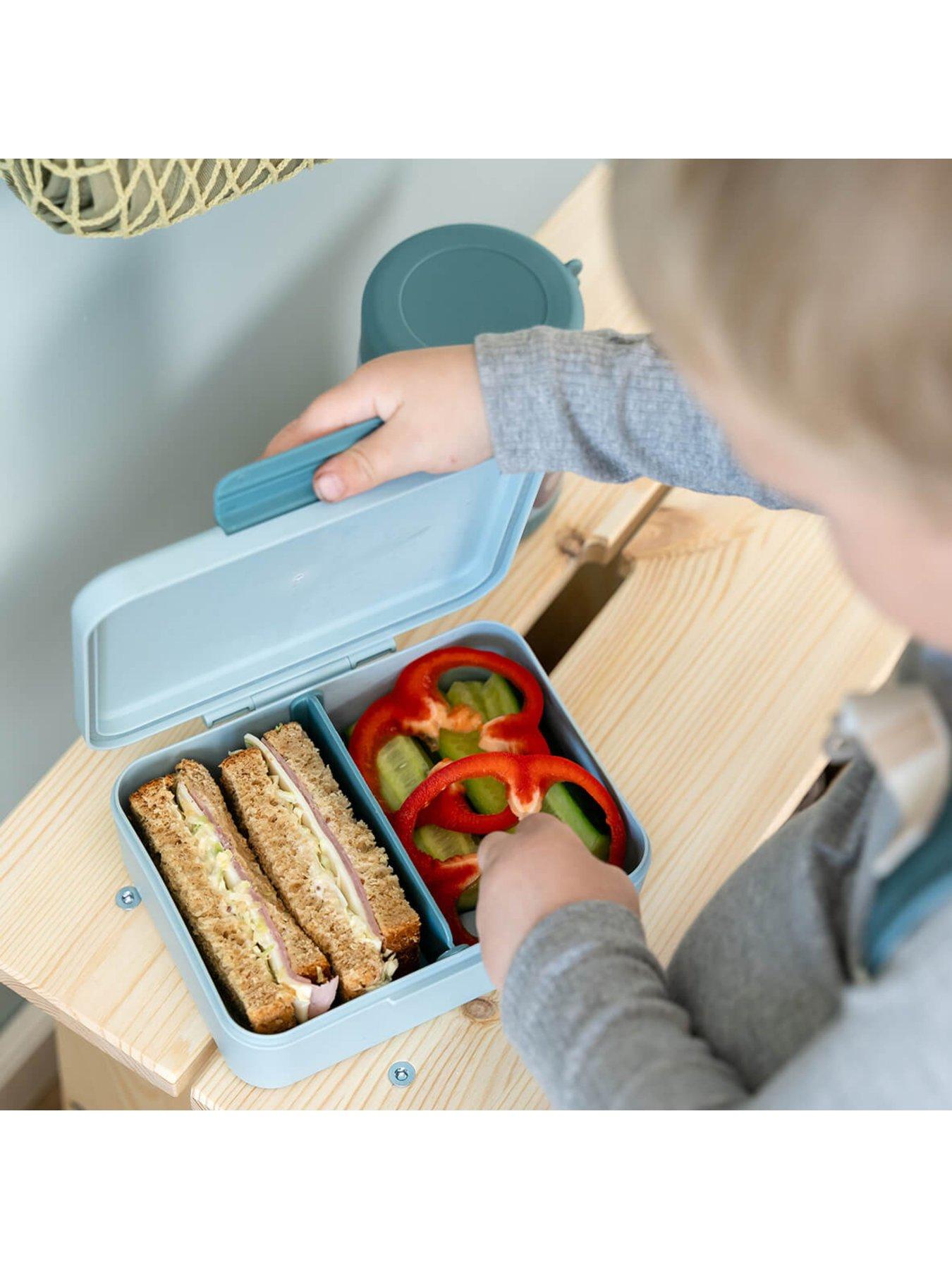Image 4 of 4 of Done by Deer Lunch box w/divider Tiny farm Blue