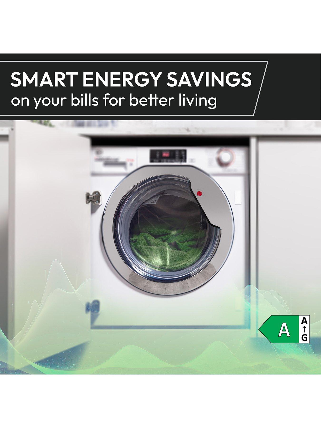 Image 2 of 7 of Hoover H-WASH 400 Pro BH4S69M6DB9BJ-80 Integrated 9kg Washing Machine, A Rated, 1600 rpm, Black, Wifi