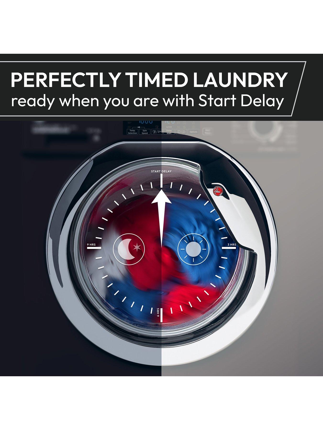 Image 4 of 7 of Hoover H-WASH 400 Pro BH4S69M6DB9BJ-80 Integrated 9kg Washing Machine, A Rated, 1600 rpm, Black, Wifi