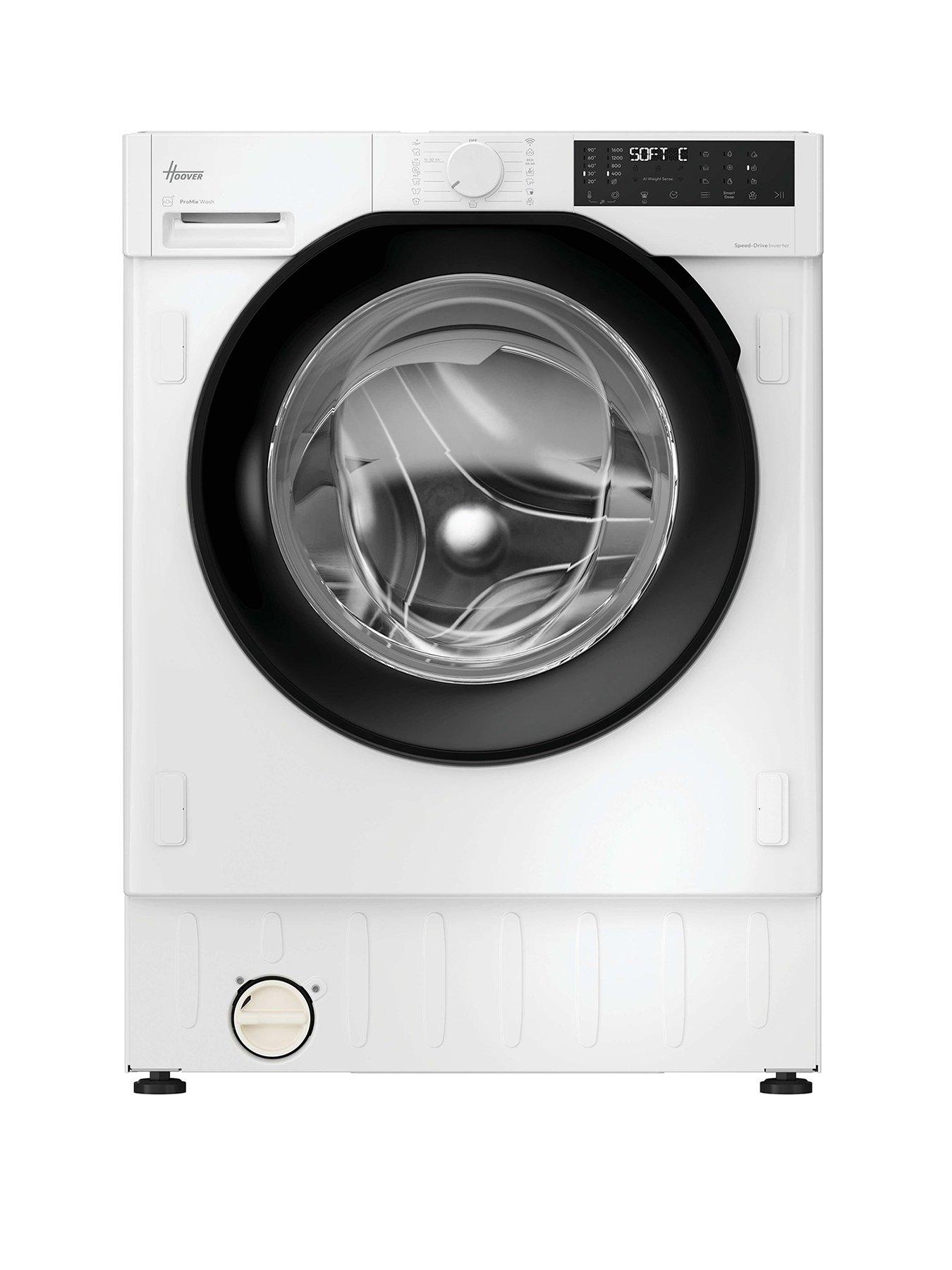 Hoover H-WASH 400 BH4SD69M6DB9-80 Integrated 9kg WiFi Connected Washing Machine, 1600 rpm, A Rated - White/Black