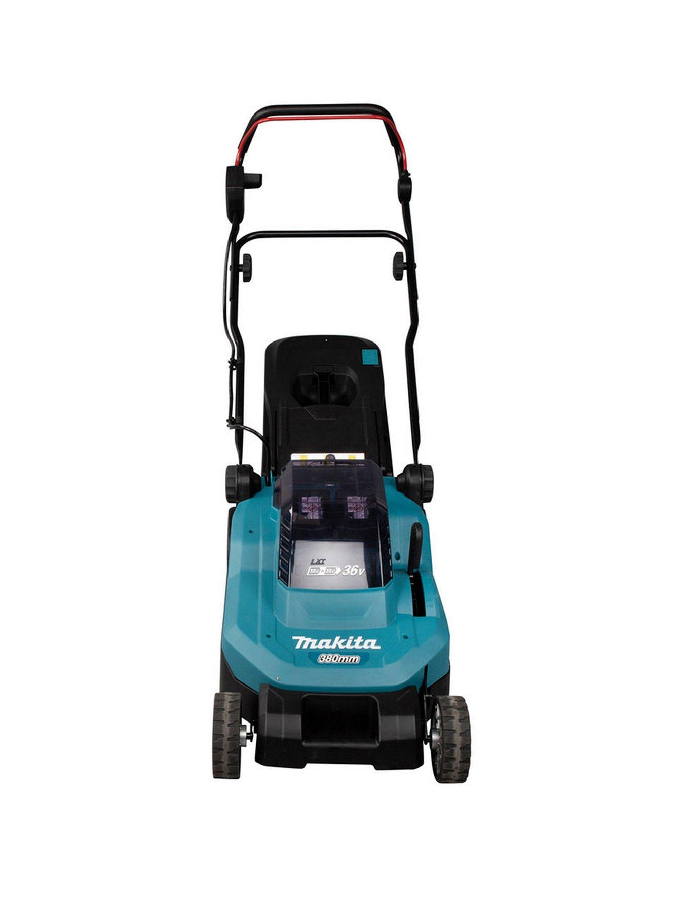 Makita DLM382PT2 18V LXT Cordless 380mm Lawnmower with 2 x 5.0ah batteries and a charger