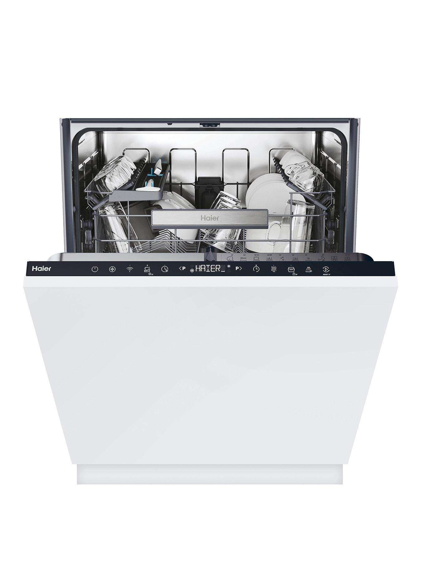 Haier Washlens Plus XI 4C4S0SB-80 Fully Integrated Full Size Dishwasher, 14 Place Settings, Wifi, C Rated