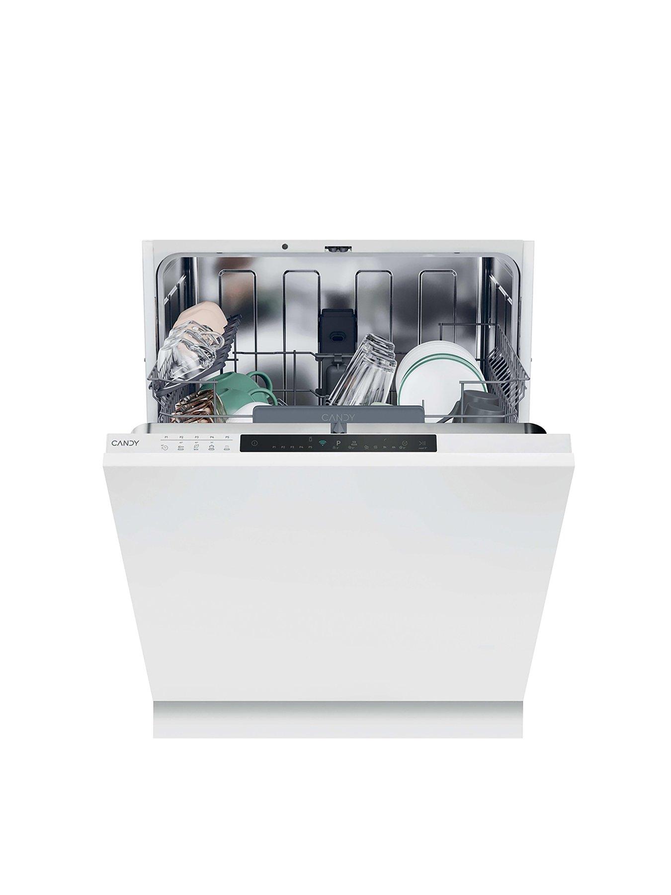 Candy Rapidò CI 4C7L0W-80 Integrated Full Size Dishwasher, 14 place setting, White, C Rated