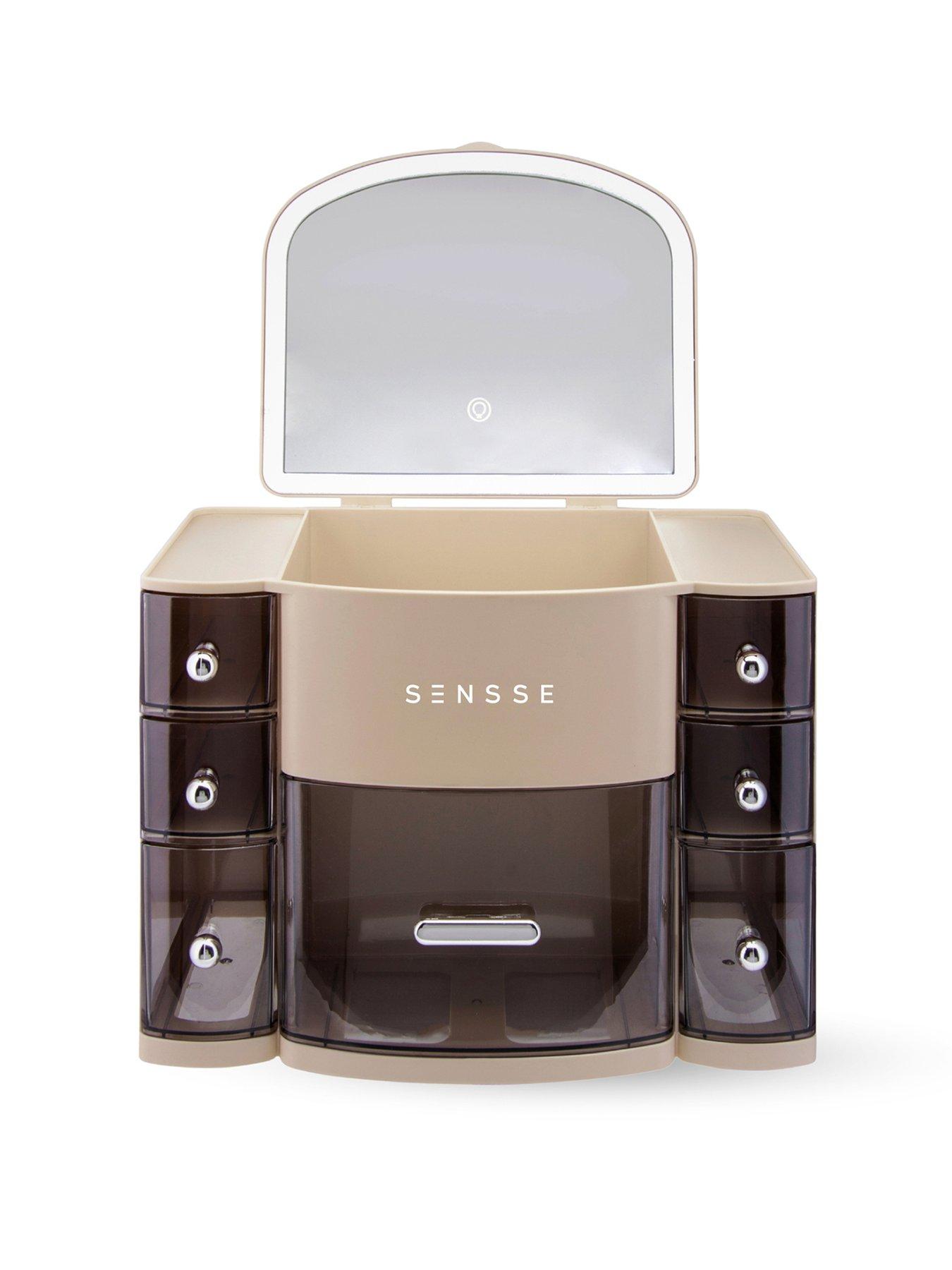 Sensse Beauty Organiser With Flip Top LED Mirror