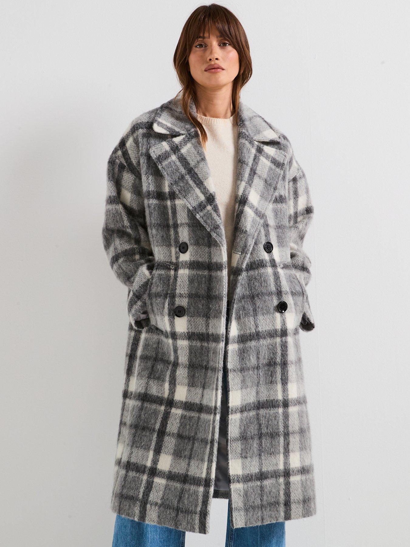 Barbour: Beattie Double Breasted Wool Coat - Grey