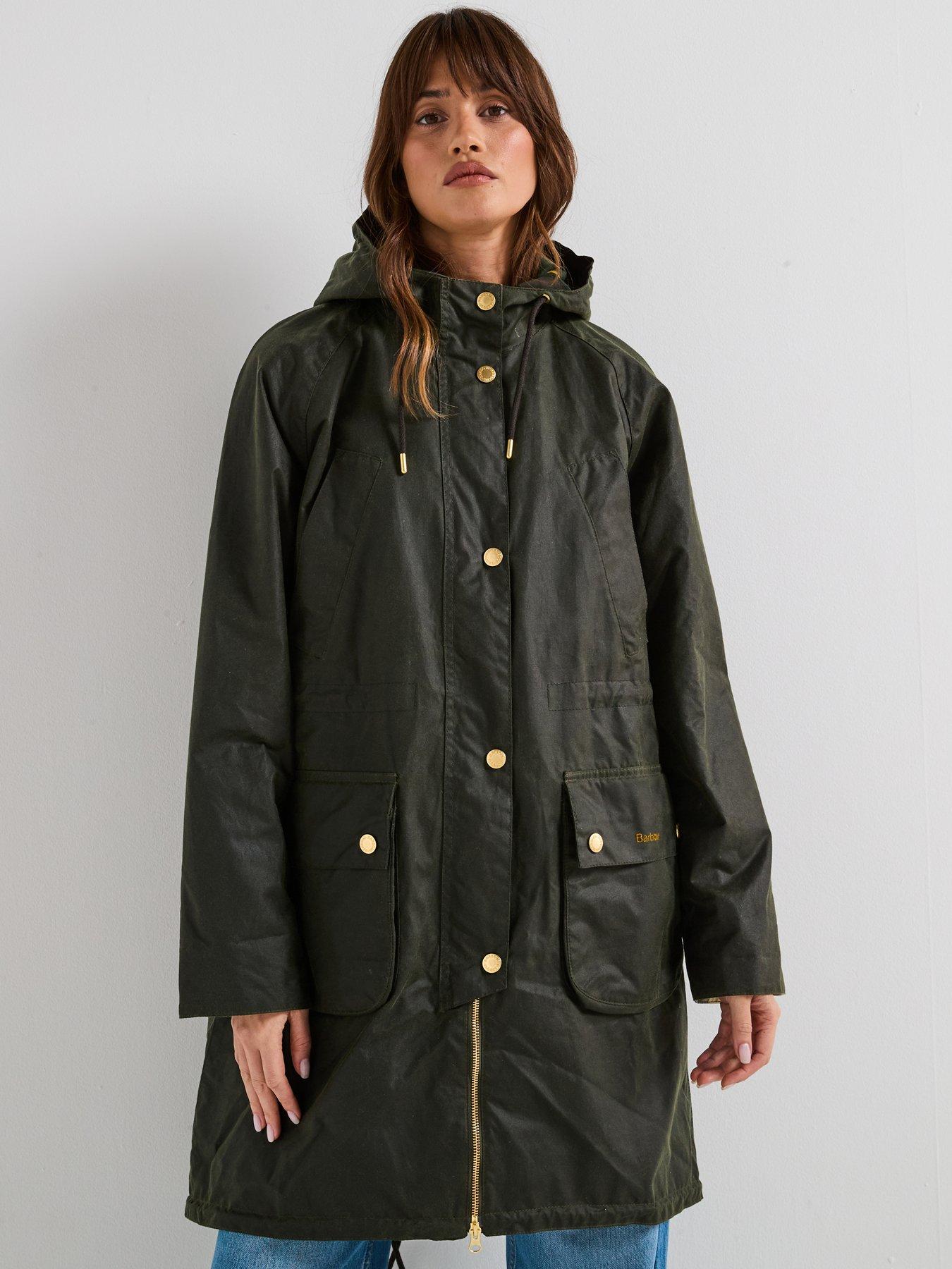 Image 1 of 6 of Barbour Marcy Wax Parka - Green