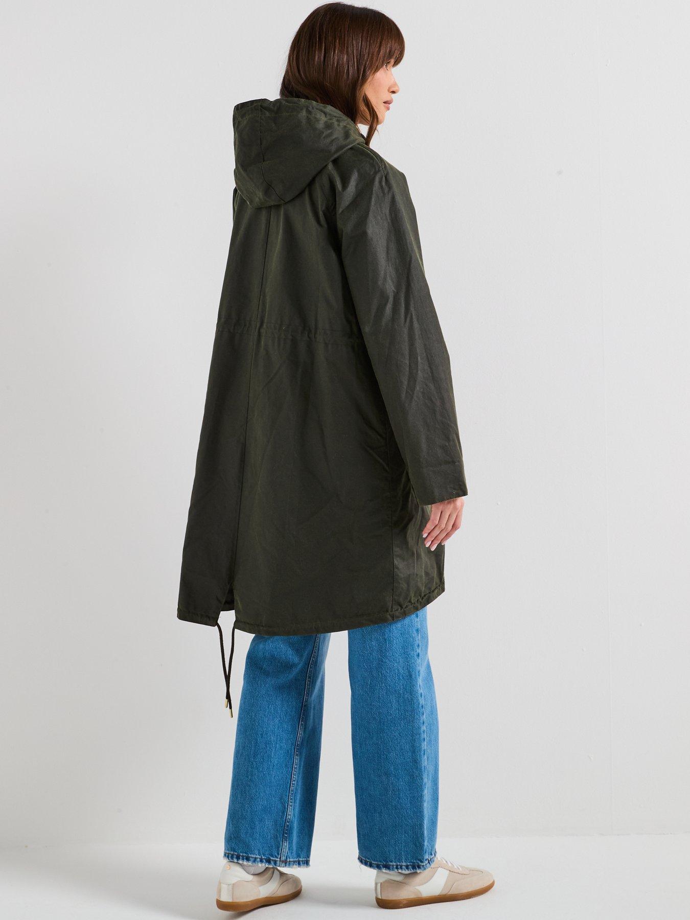 Image 2 of 6 of Barbour Marcy Wax Parka - Green