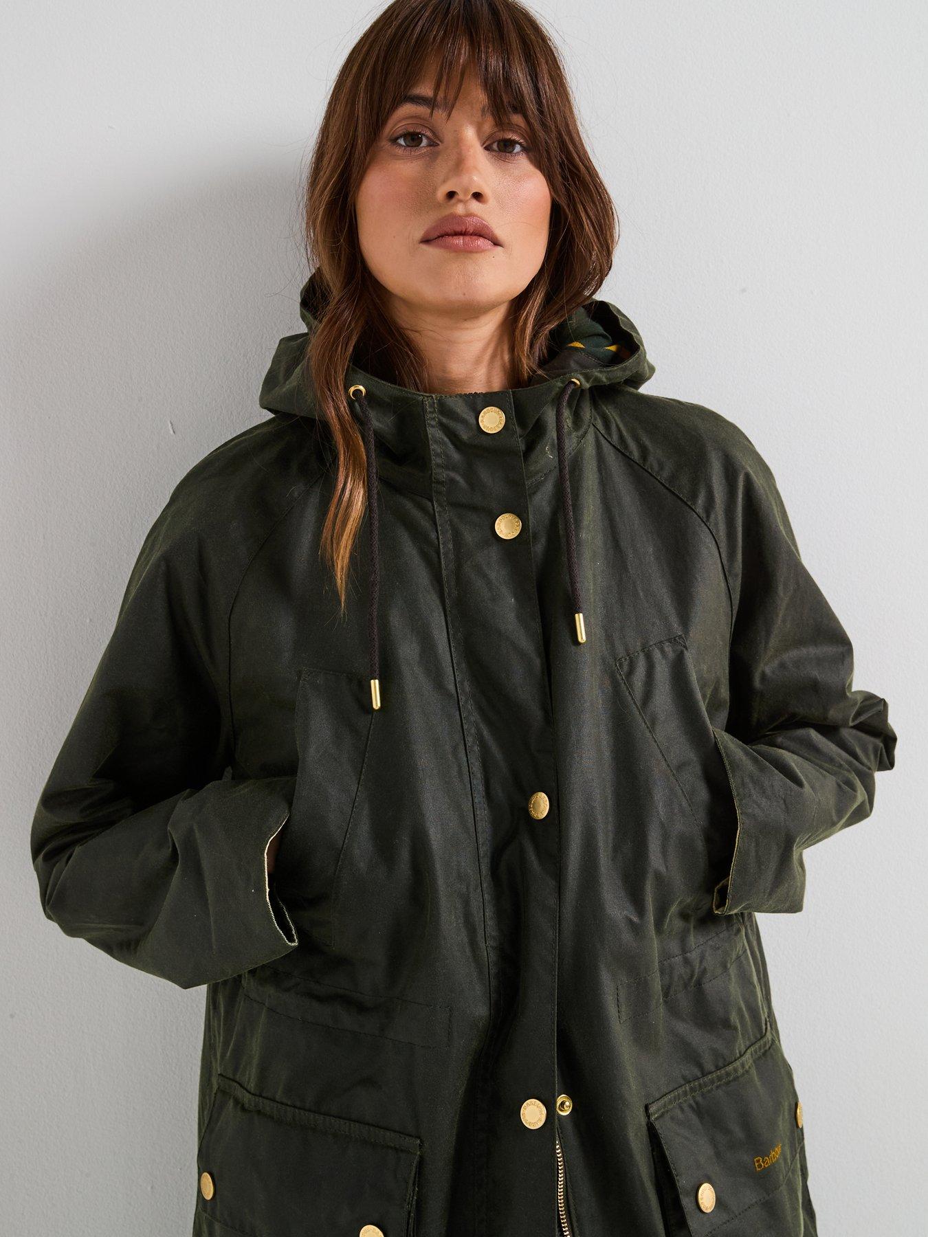 Image 5 of 6 of Barbour Marcy Wax Parka - Green