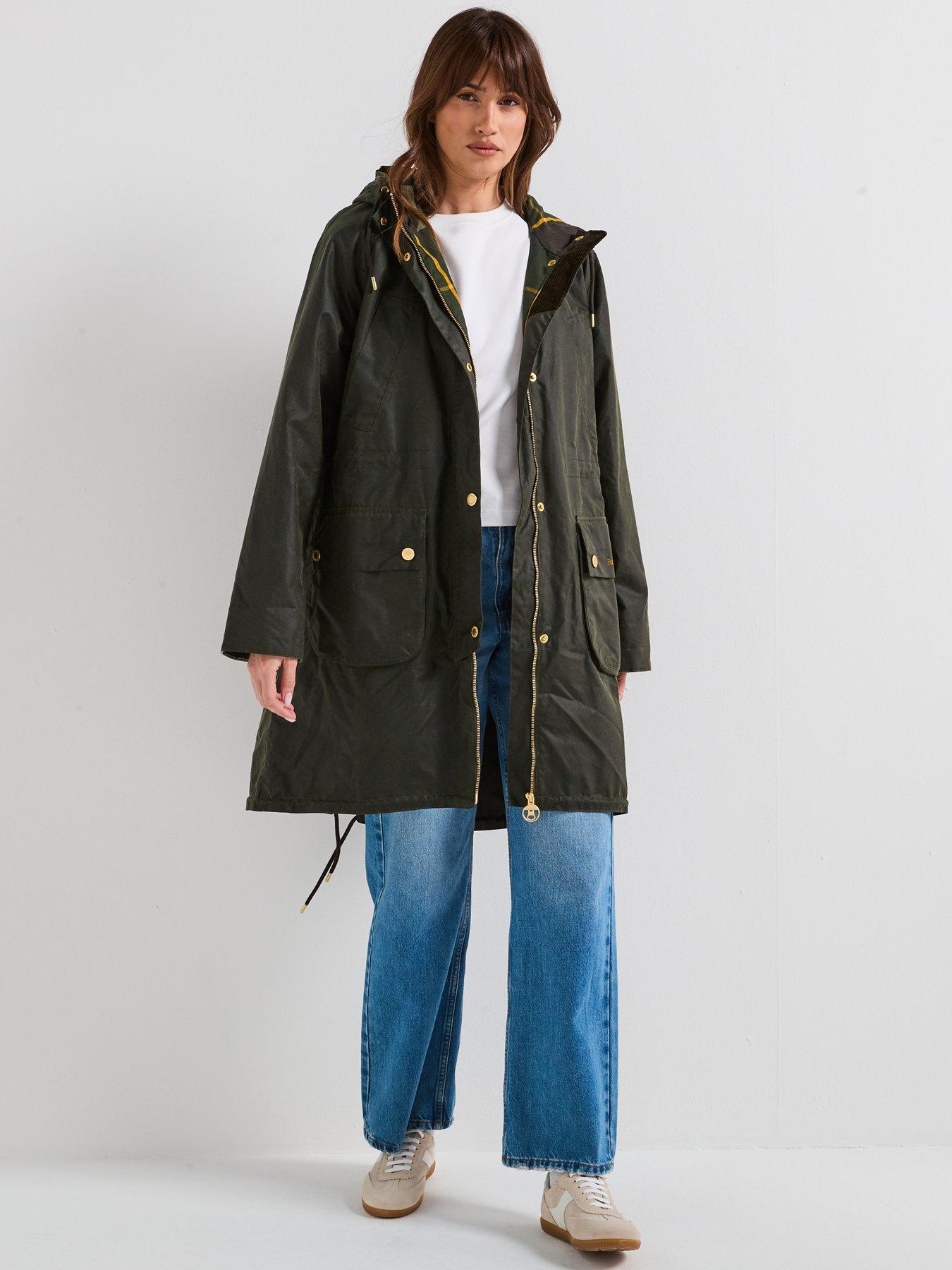 Image 6 of 6 of Barbour Marcy Wax Parka - Green
