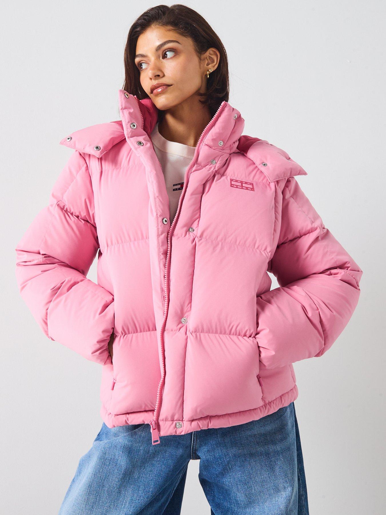 Tommy Jeans Alaska Grid Down Coat - Pink