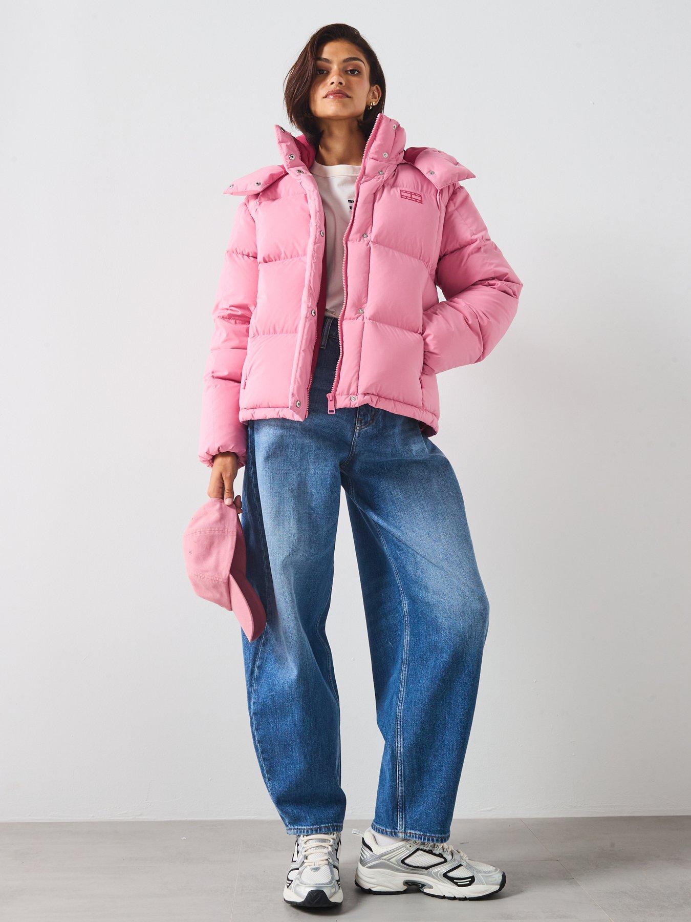 Tommy Jeans Alaska Grid Down Coat - Pink | Very