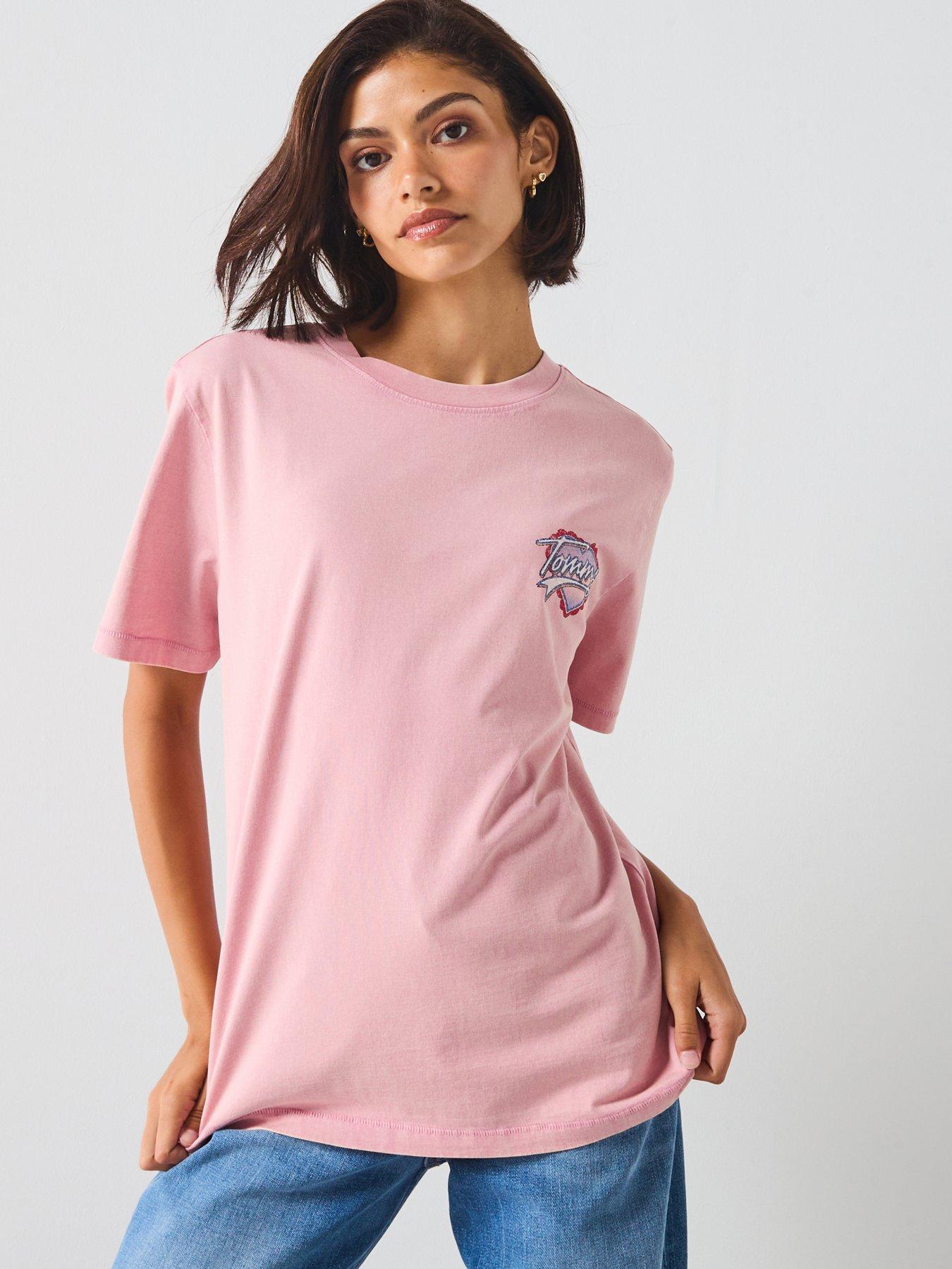 Tommy Jeans Relax Washed Heart T-Shirt - Pink
