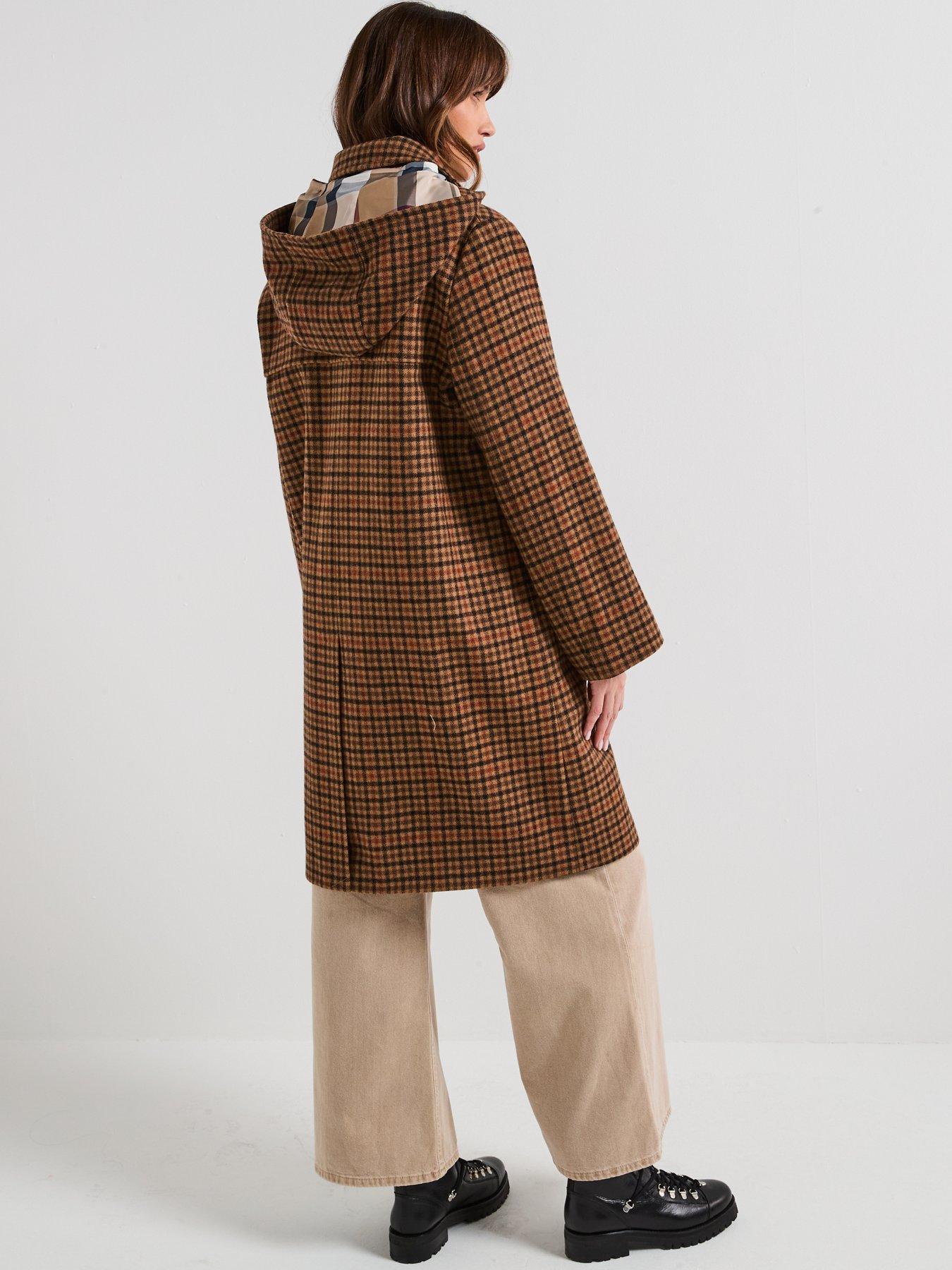 Barbour Melody Check Wool Duffle Coat Brown Very