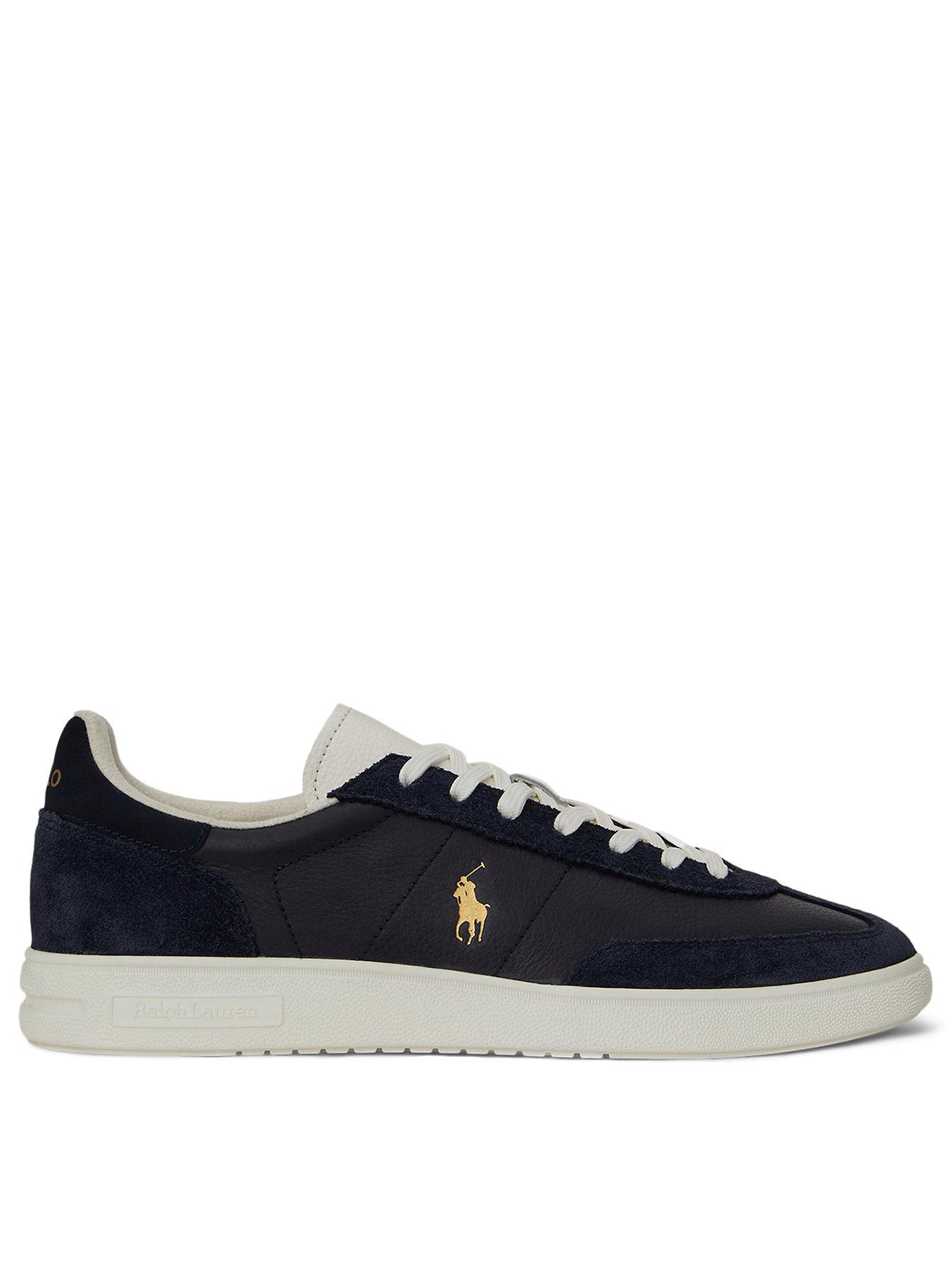 Polo Ralph Lauren Bedford Leather/Suede Trainers - Blue | Very