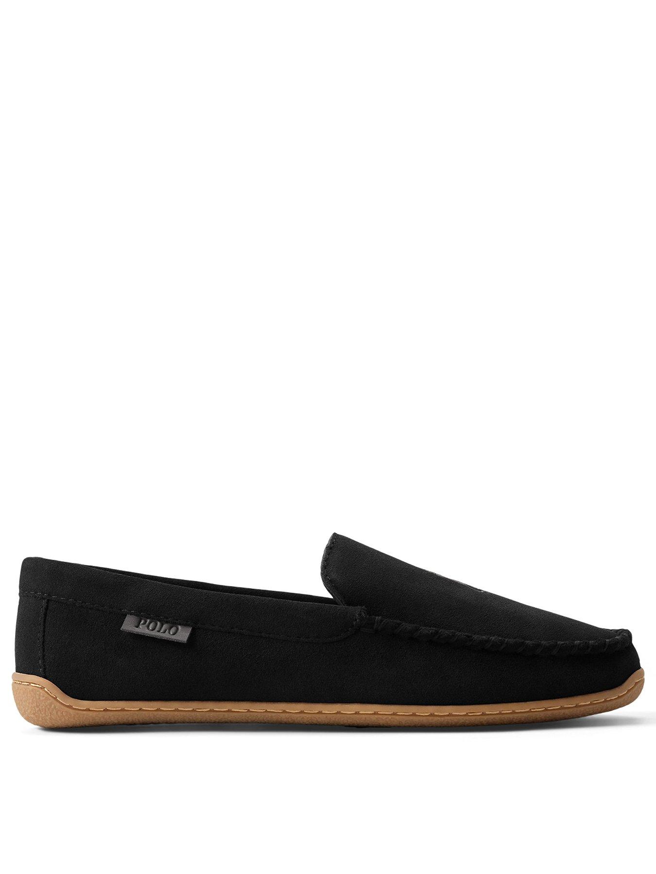 Image 1 of 4 of Polo Ralph Lauren Brenan Suede Slippers - Black