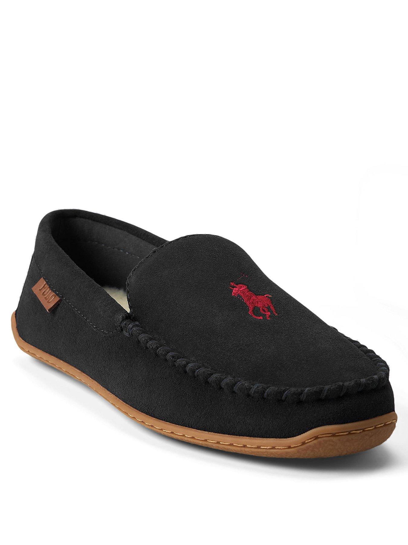 Image 2 of 4 of Polo Ralph Lauren Brenan Suede Slippers - Black