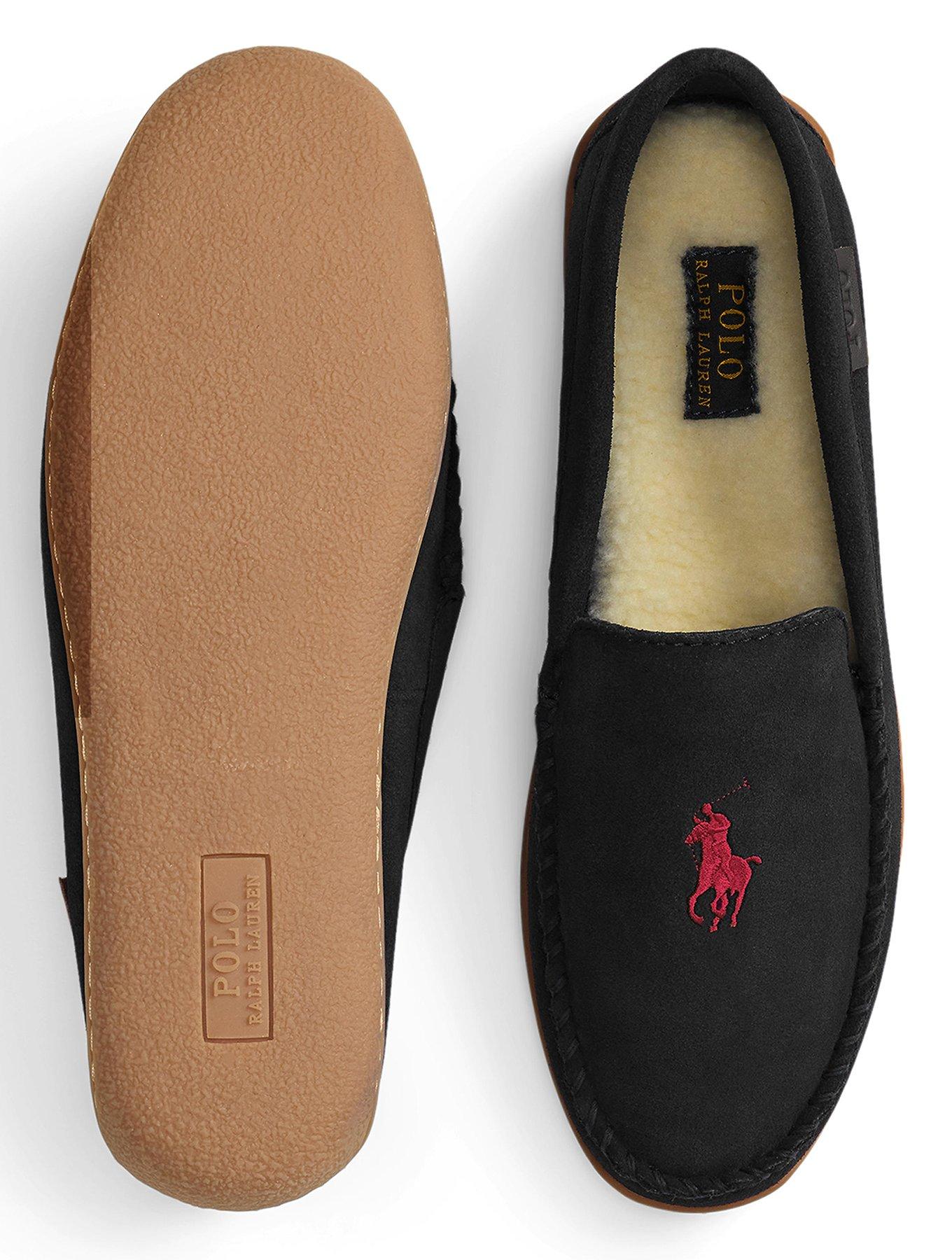 Image 4 of 4 of Polo Ralph Lauren Brenan Suede Slippers - Black