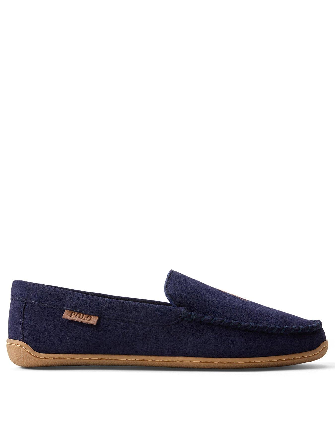 Image 1 of 4 of Polo Ralph Lauren Brenan Suede Slippers - Navy