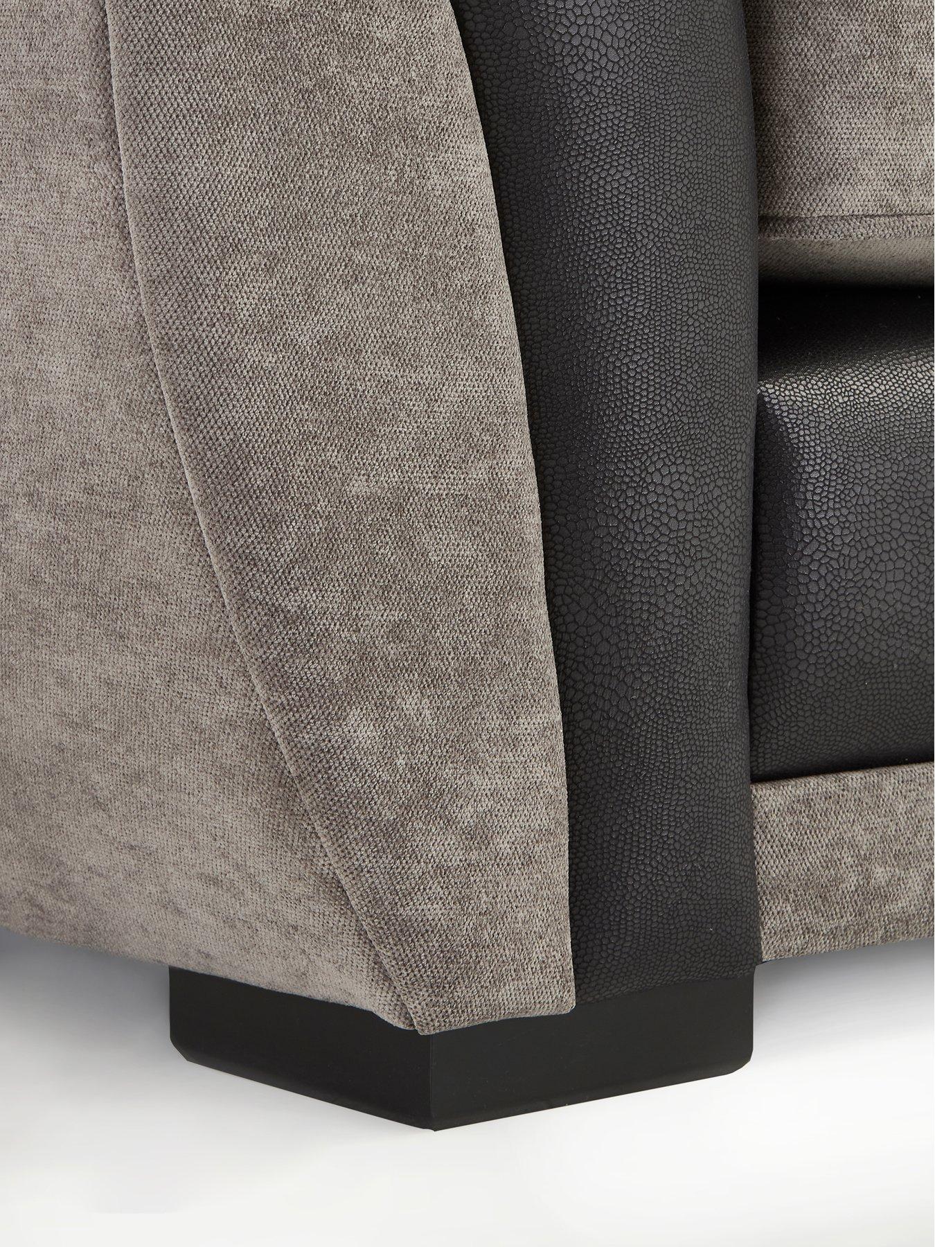 Image 4 of 7 of The Very Collection Nova Fabric/Faux Leather Corner Group&nbsp;Sofa - Grey/Black - FSC&reg; Certified