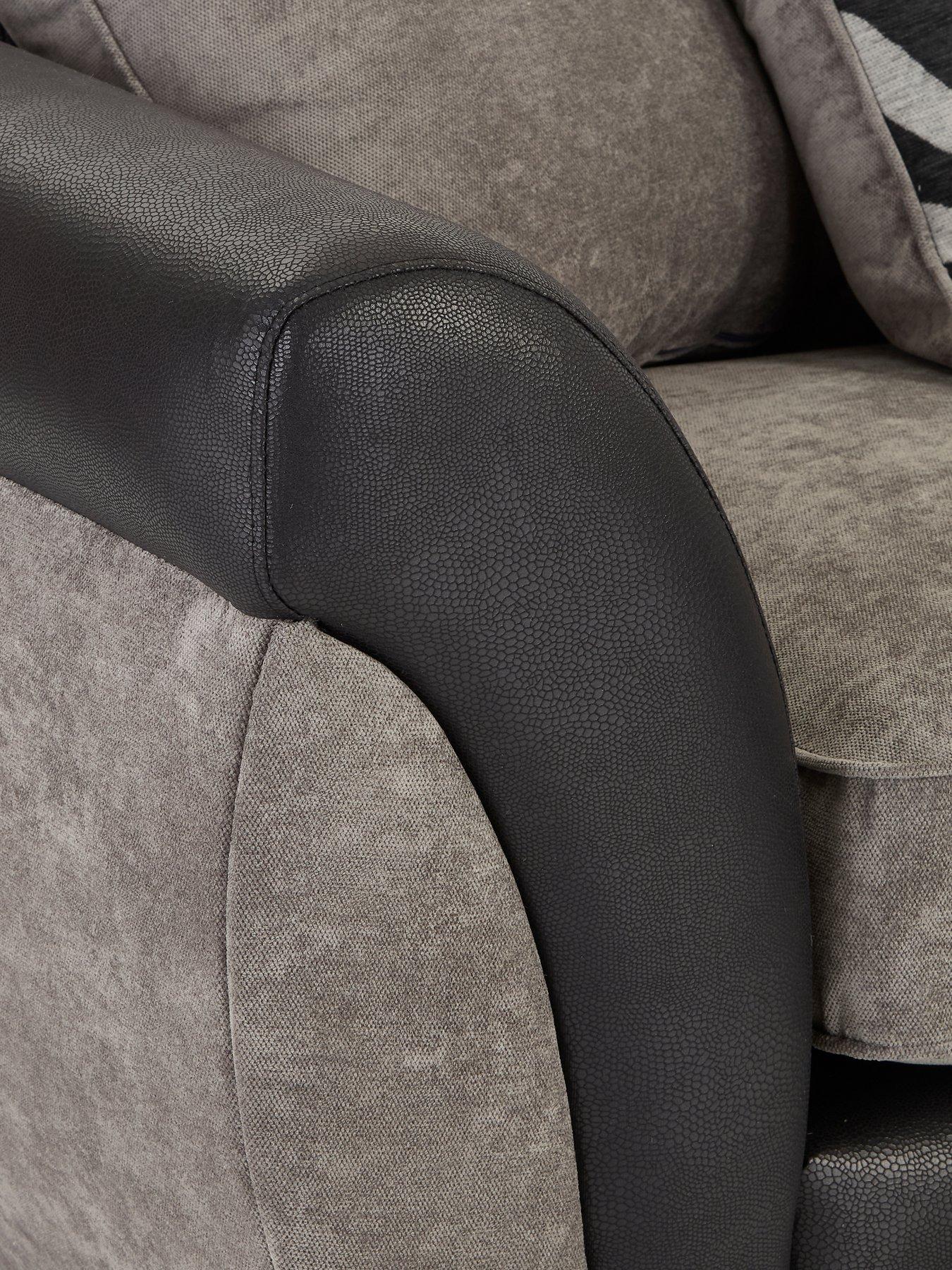 Image 5 of 7 of The Very Collection Nova Fabric/Faux Leather Corner Group&nbsp;Sofa - Grey/Black - FSC&reg; Certified