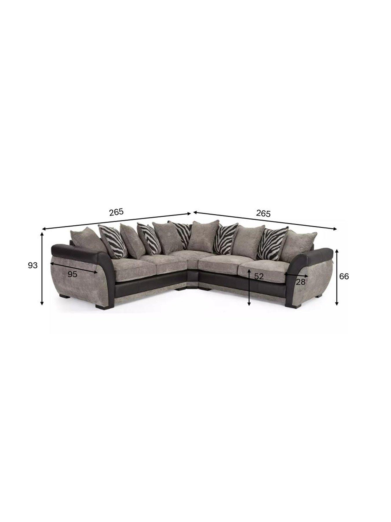 Image 7 of 7 of The Very Collection Nova Fabric/Faux Leather Corner Group&nbsp;Sofa - Grey/Black - FSC&reg; Certified