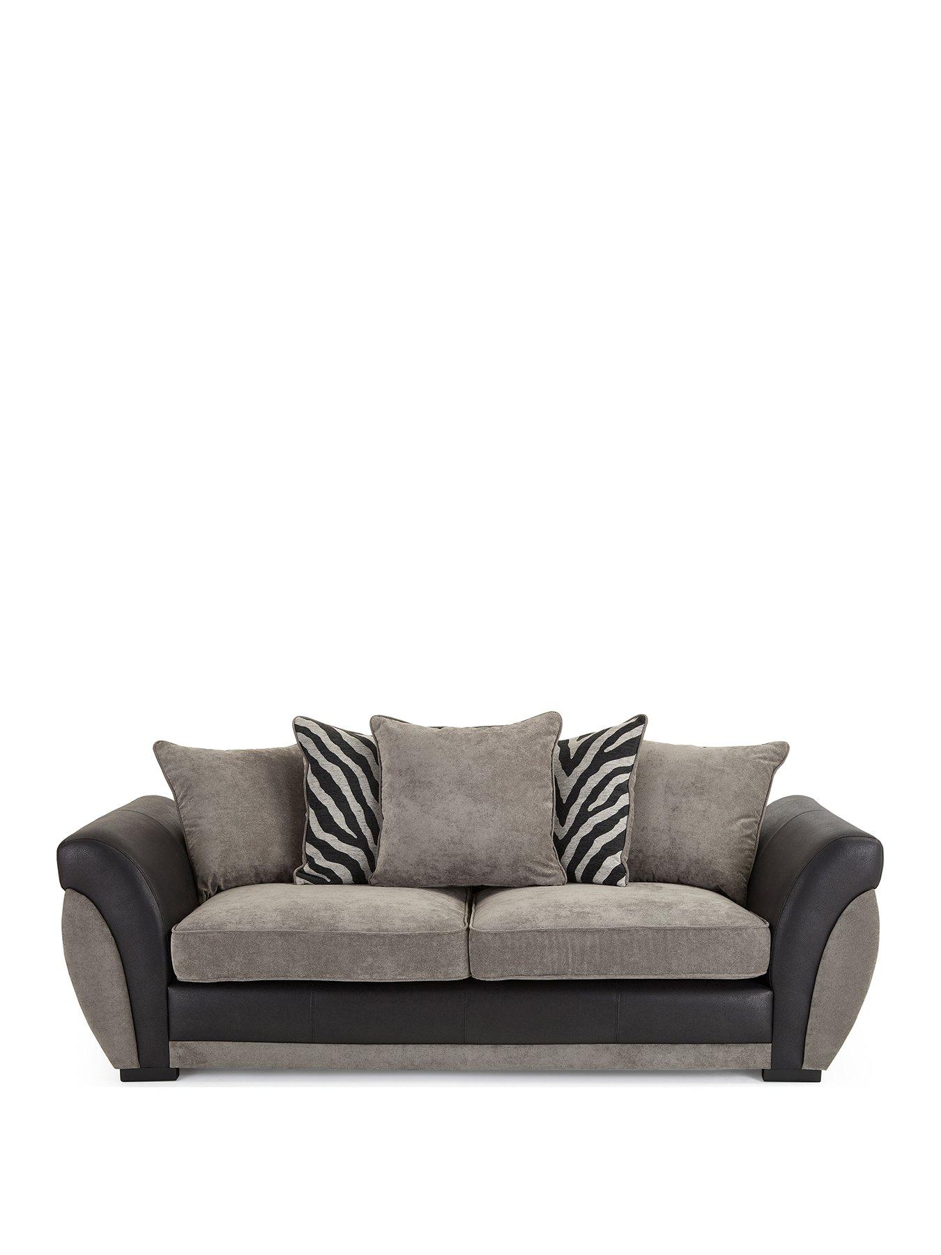Image 2 of 7 of Very Home Nova Fabric/Faux Leather&nbsp;3 Seater Sofa