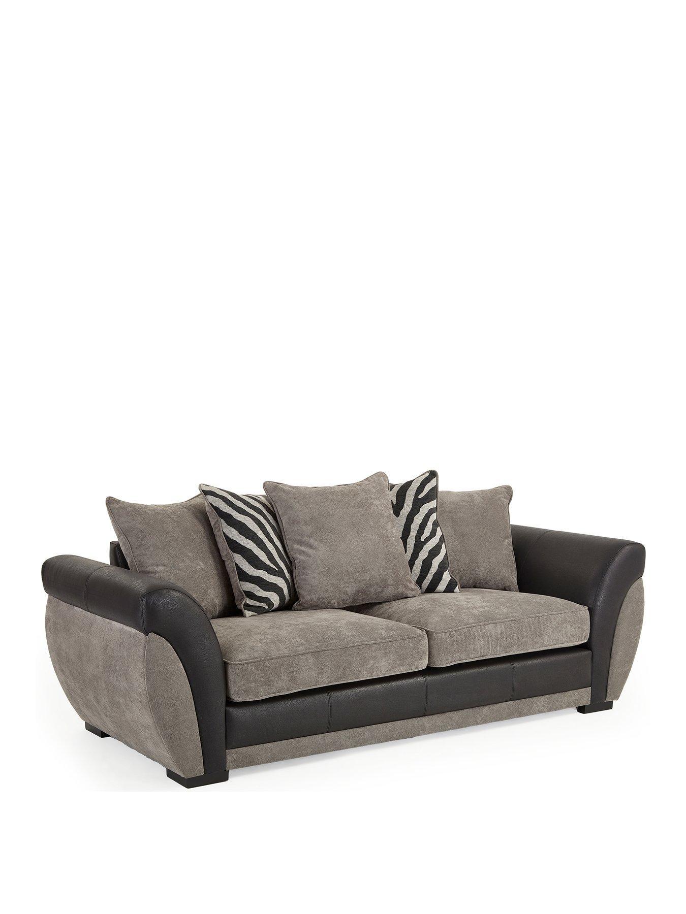 Image 3 of 7 of Very Home Nova Fabric/Faux Leather&nbsp;3 Seater Sofa