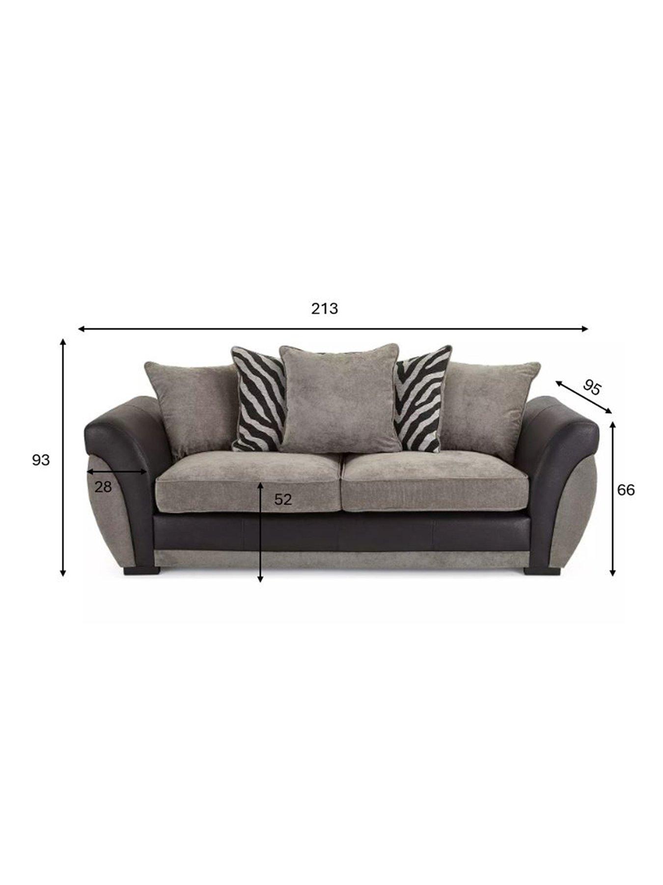 Image 7 of 7 of Very Home Nova Fabric/Faux Leather&nbsp;3 Seater Sofa