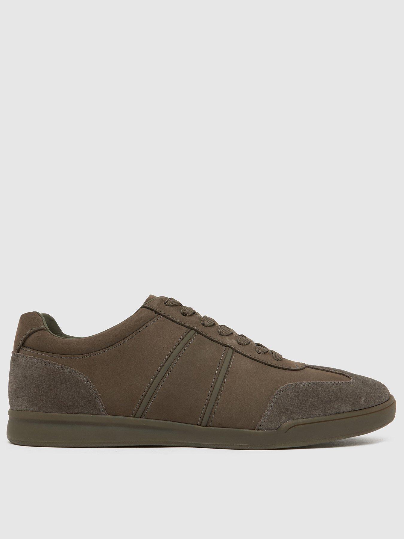 Schuh: Wilbur Leather Trainers - Brown