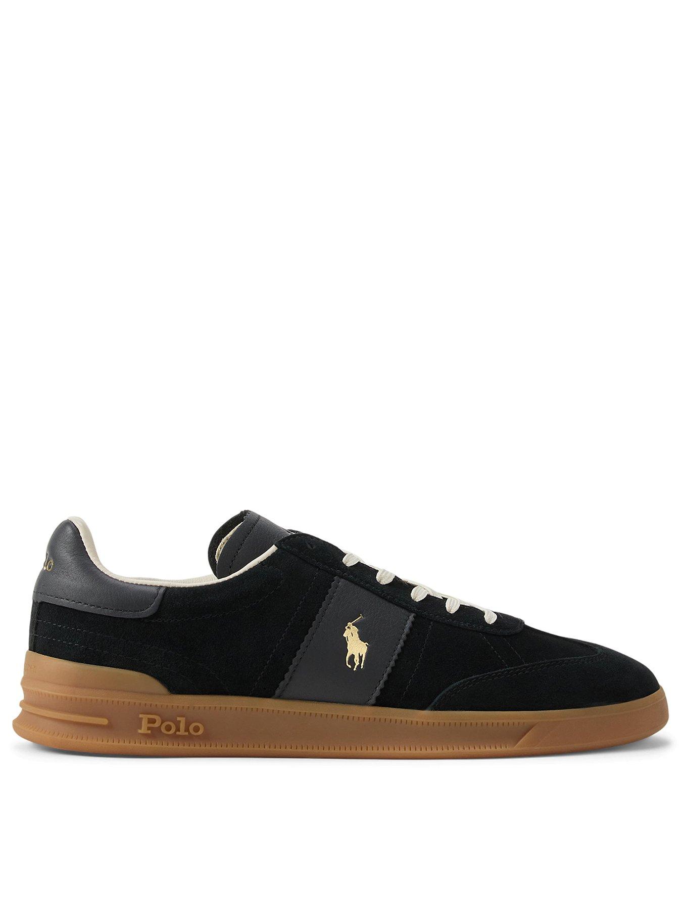 Polo Ralph Lauren Heritage Aera Leather/suede Sneakers - Black