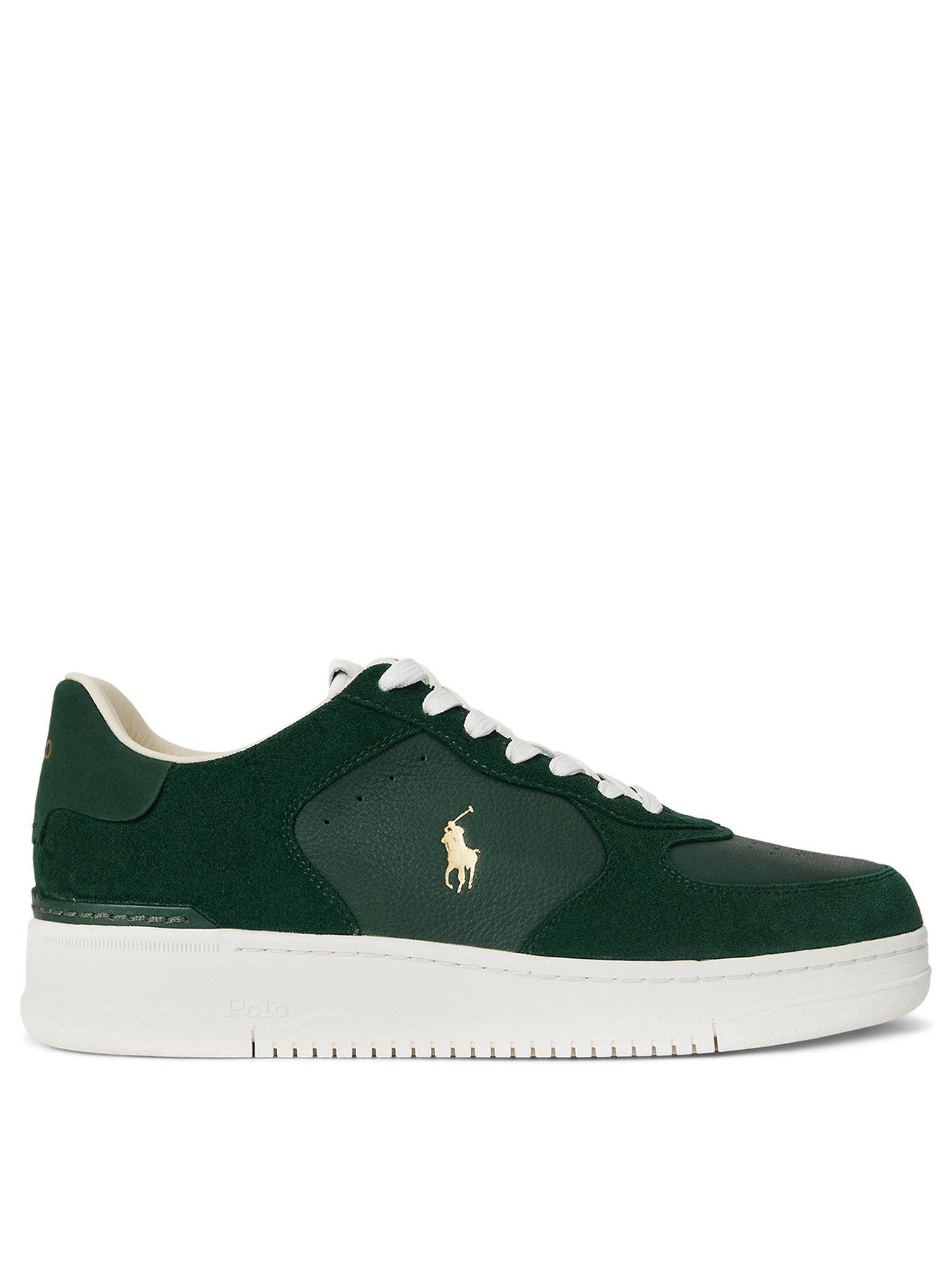 Polo Ralph Lauren Masters Court Leather/Suede Sneakers - Dark Green