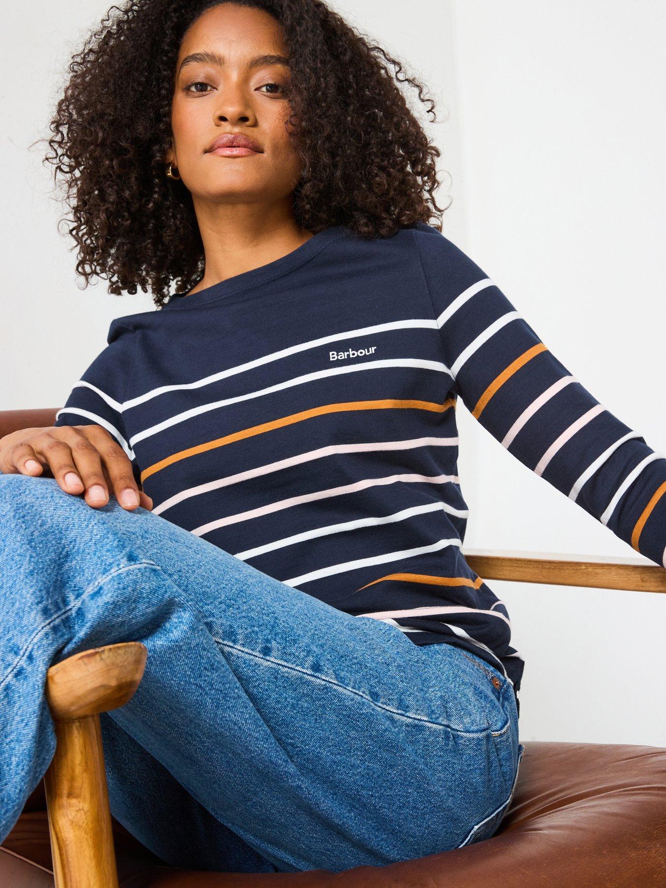 Barbour Hawkins Stripe Long Sleeve Top - Navy