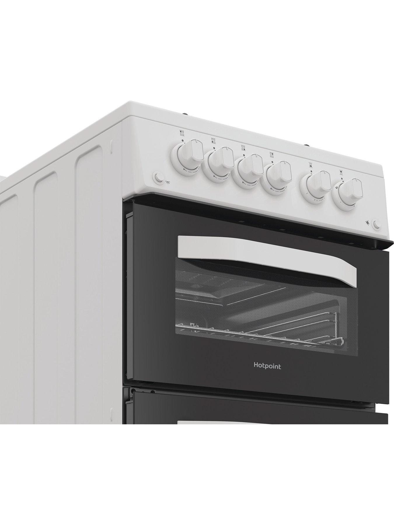 Image 3 of 6 of Hotpoint HDG5GCW 50cm Gas Double Cooker - White