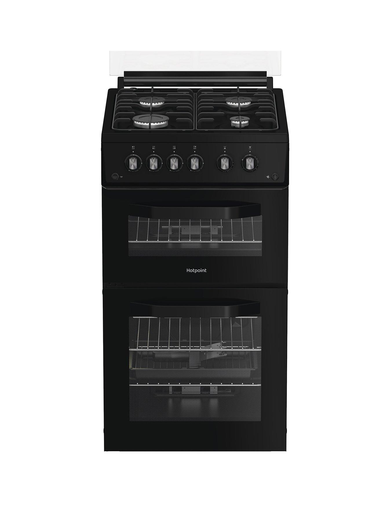 Hotpoint HDG5GCB 50cm Gas Double Cooker - Black