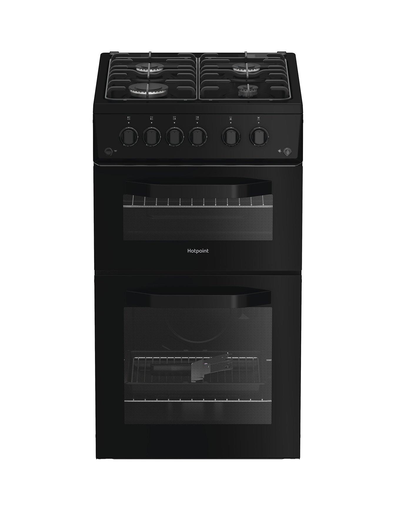 Hotpoint HTG5GCB 50cm Gas Twin Cooker - Black